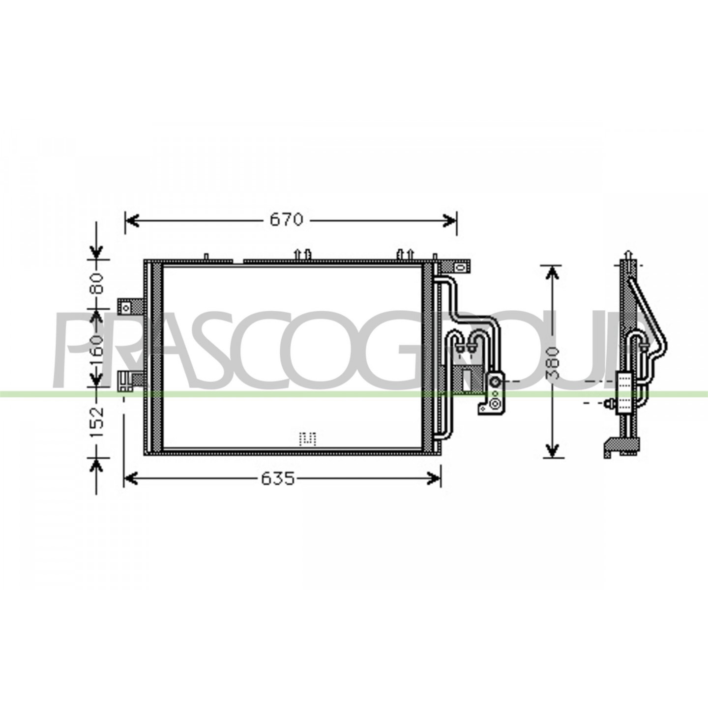 Prasco Condensor, Airconditioning Op030c002