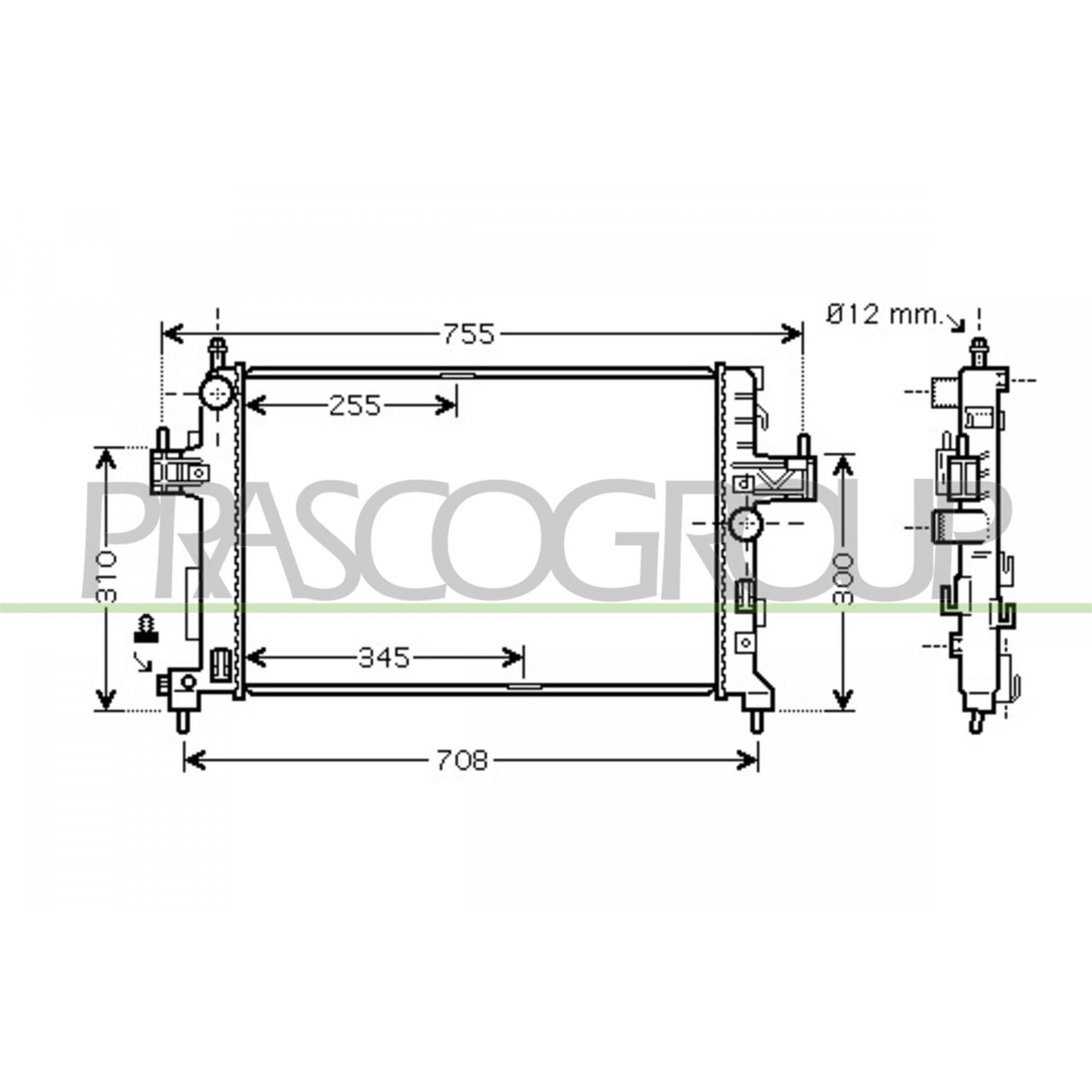 Prasco Radiador, Refrigeración Del Motor Op032r002