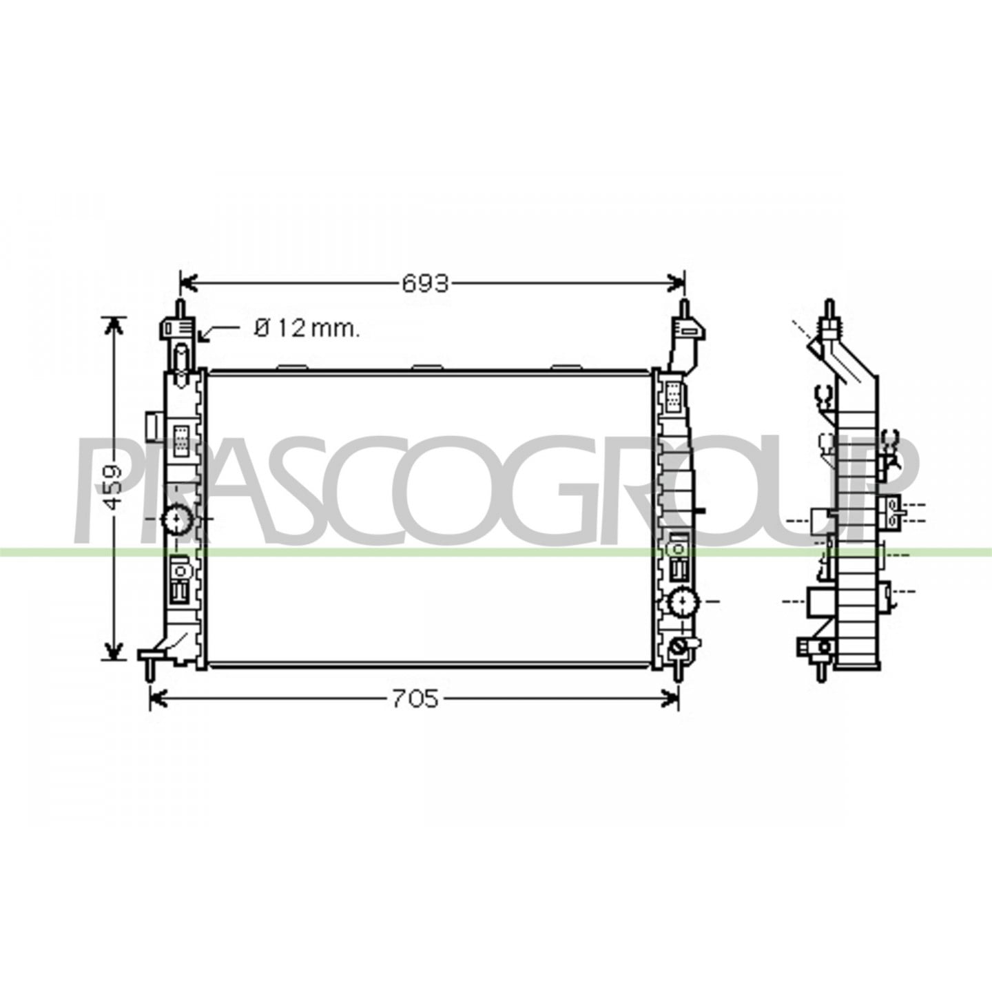 Prasco Radiador, Refrigeración Del Motor Op350r003