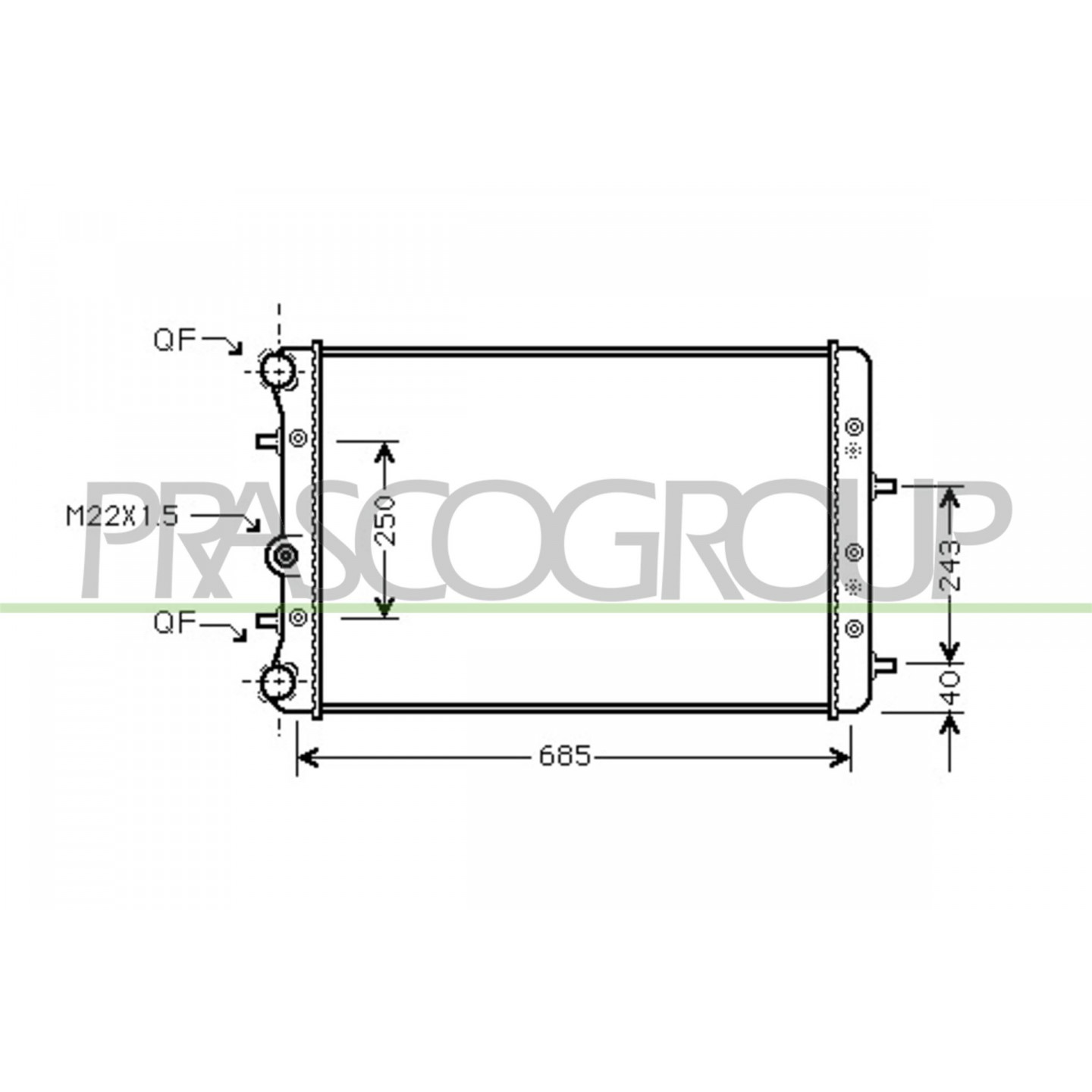 Prasco Radiador, Refrigeración Del Motor Sk320r002