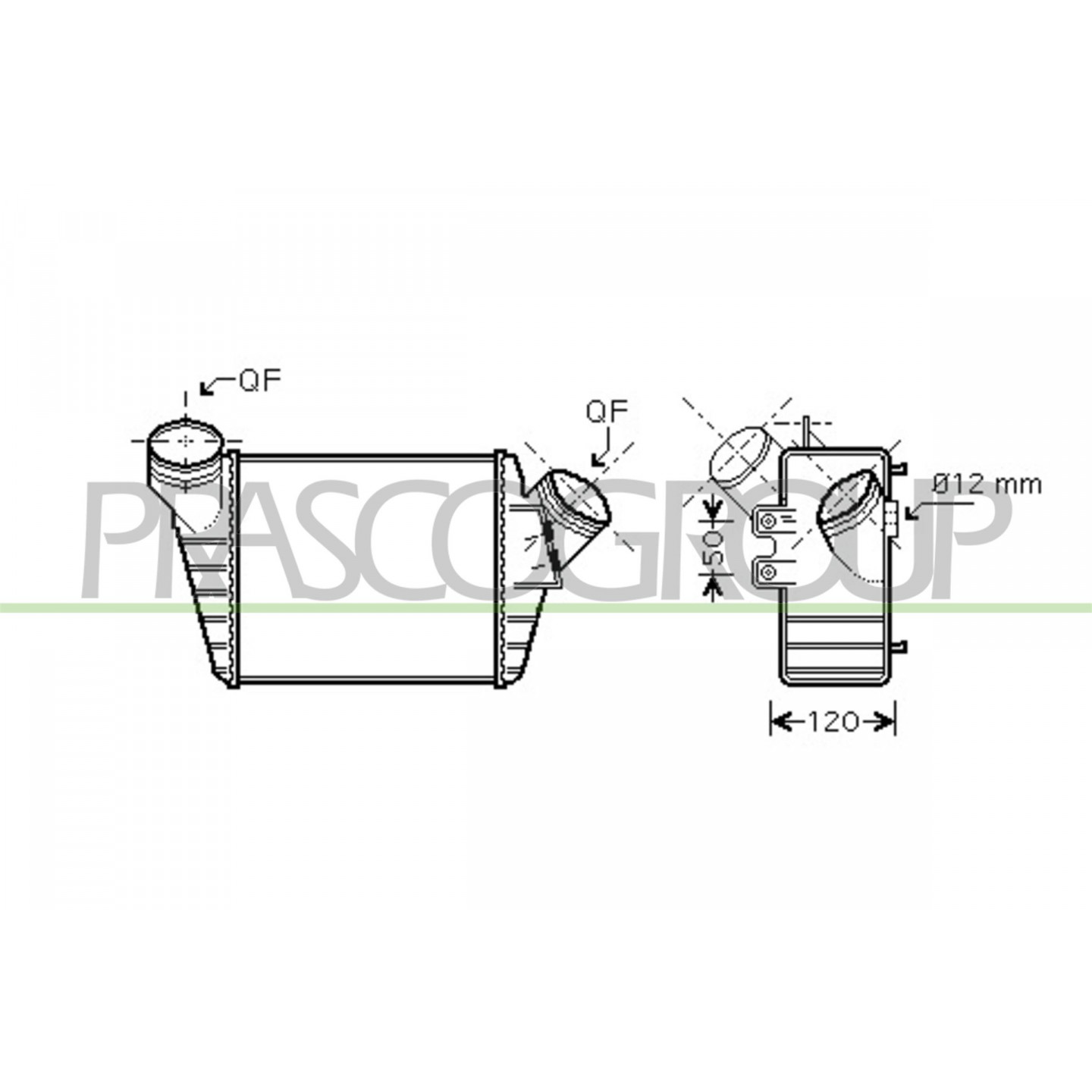 Intercooler, inlaatluchtkoeler PRASCO VG420N002