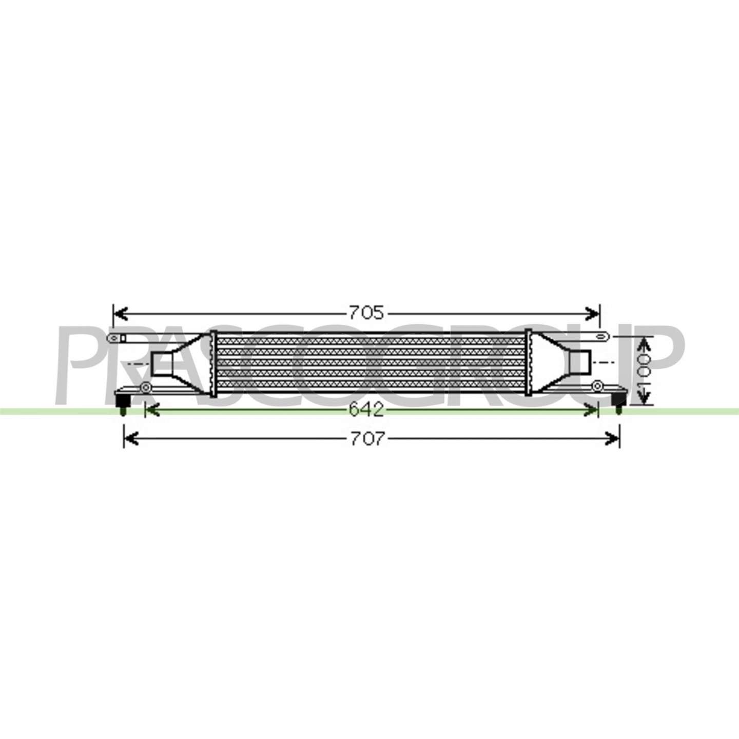 Intercooler, inlaatluchtkoeler PRASCO AA210N001