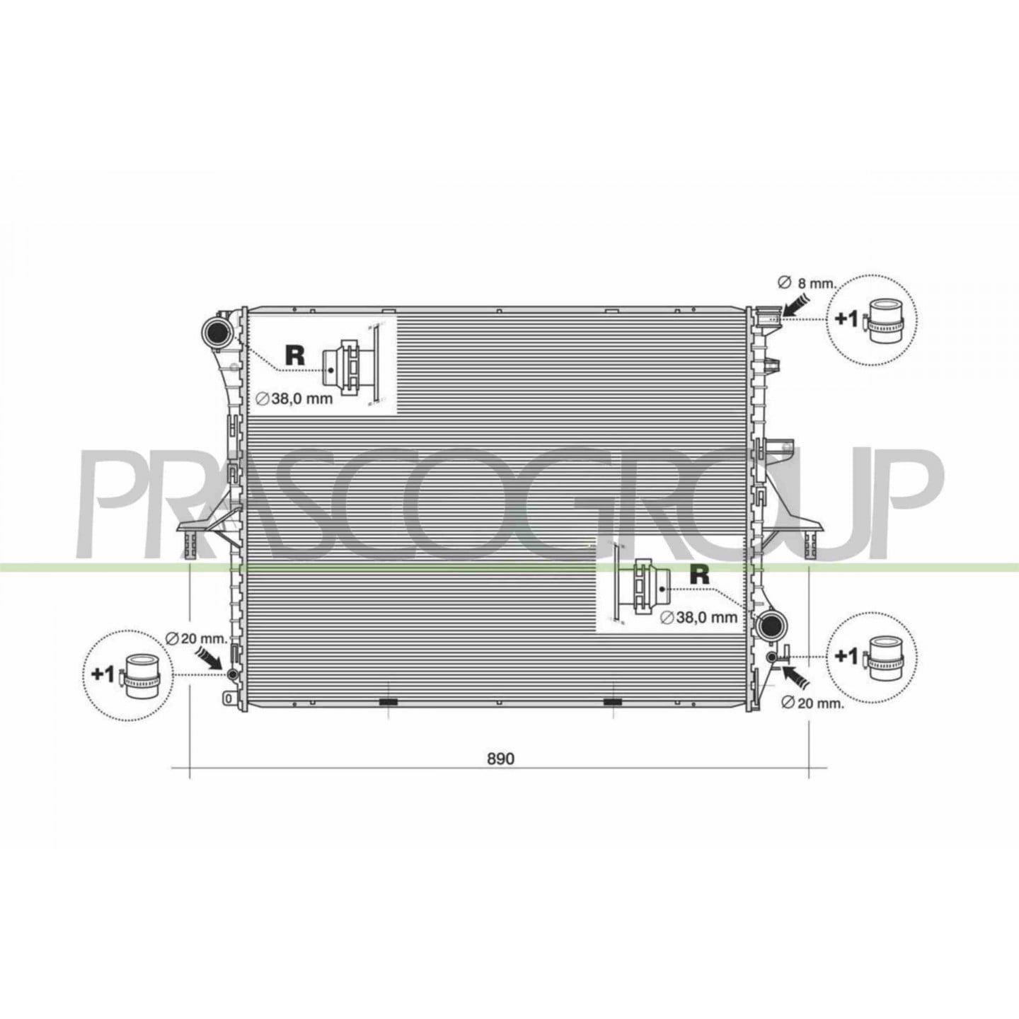 Prasco Radiador, Refrigeración Del Motor Ad830r002