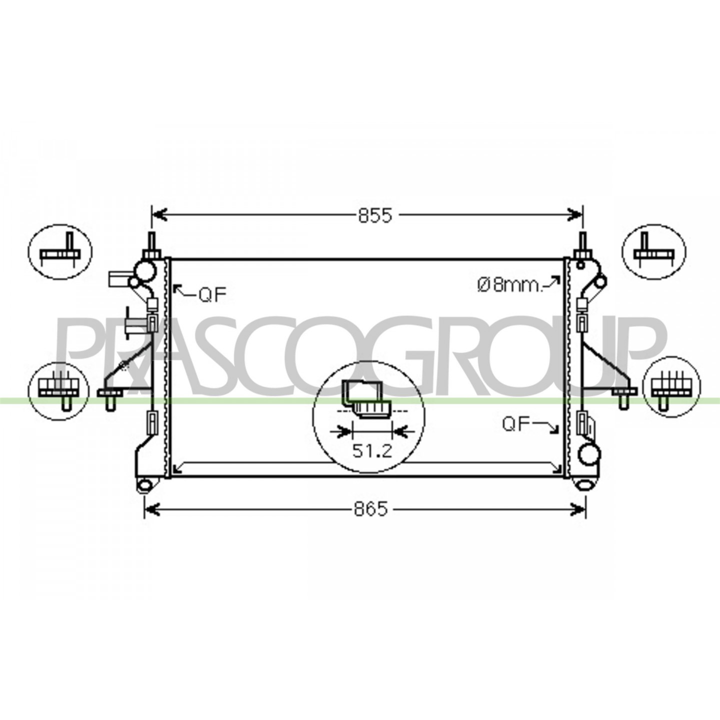 Prasco Radiador, Refrigeración Del Motor Ft930r001