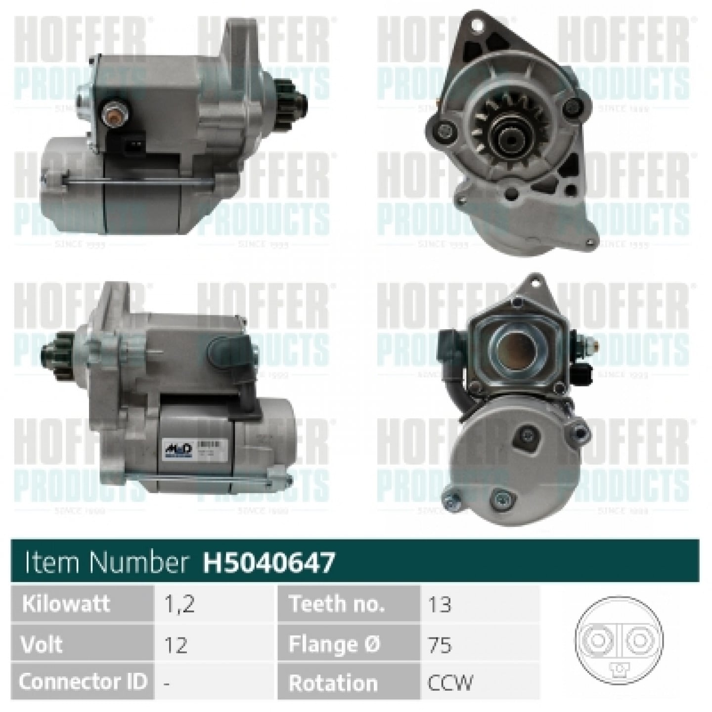 Motor de arranque HOFFER H5040647