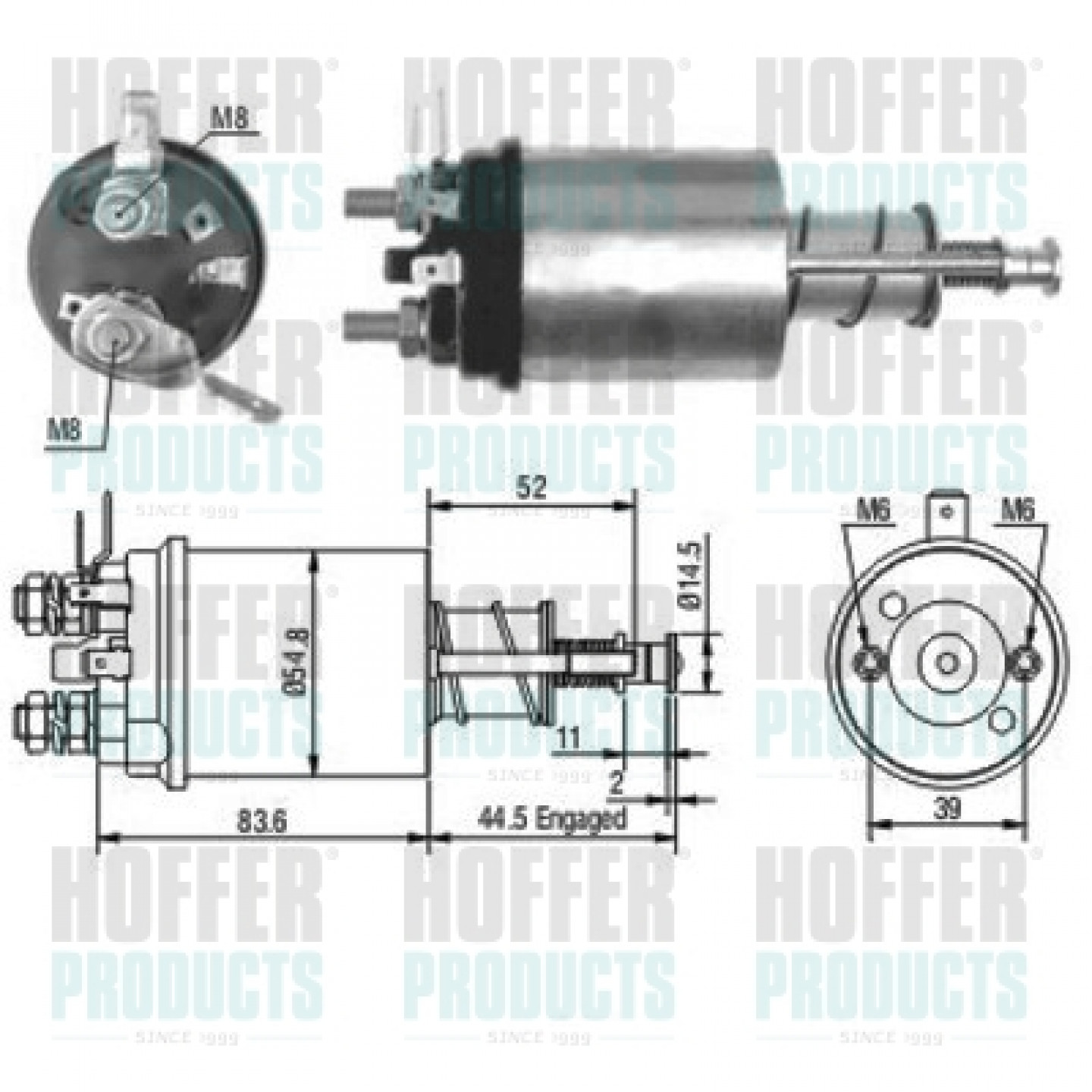 Solenoide,motor arranque HOFFER 46021
