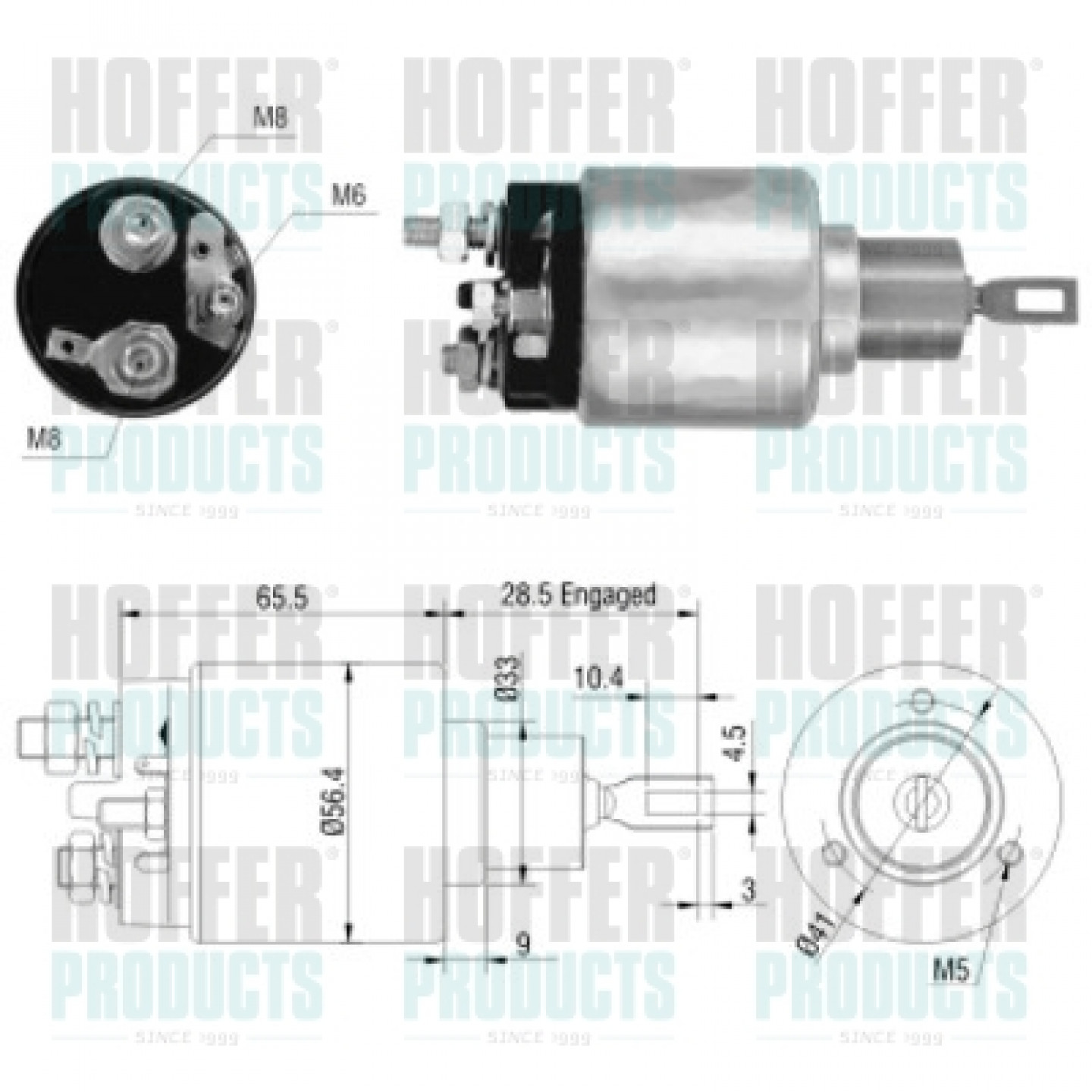 Solenoide,motor arranque HOFFER 46031