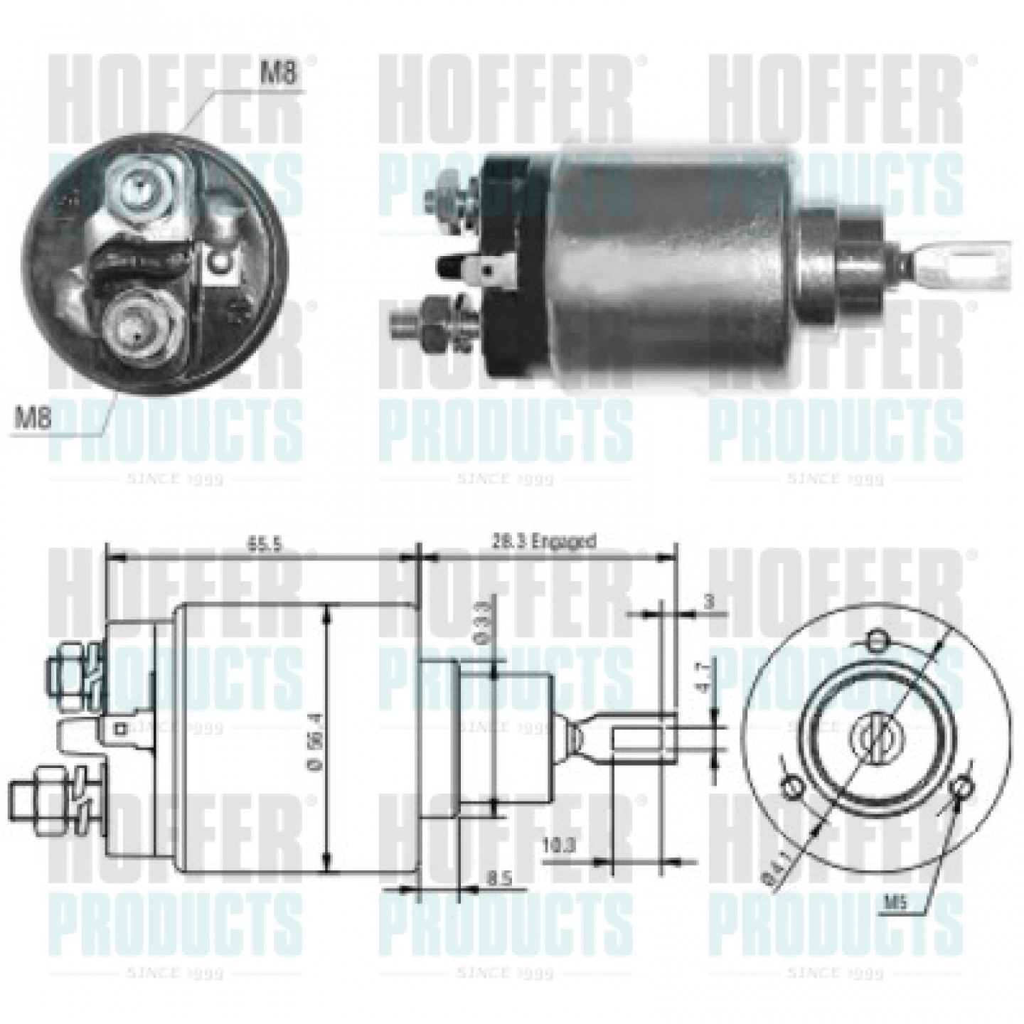 Solenoide,motor arranque HOFFER 46032