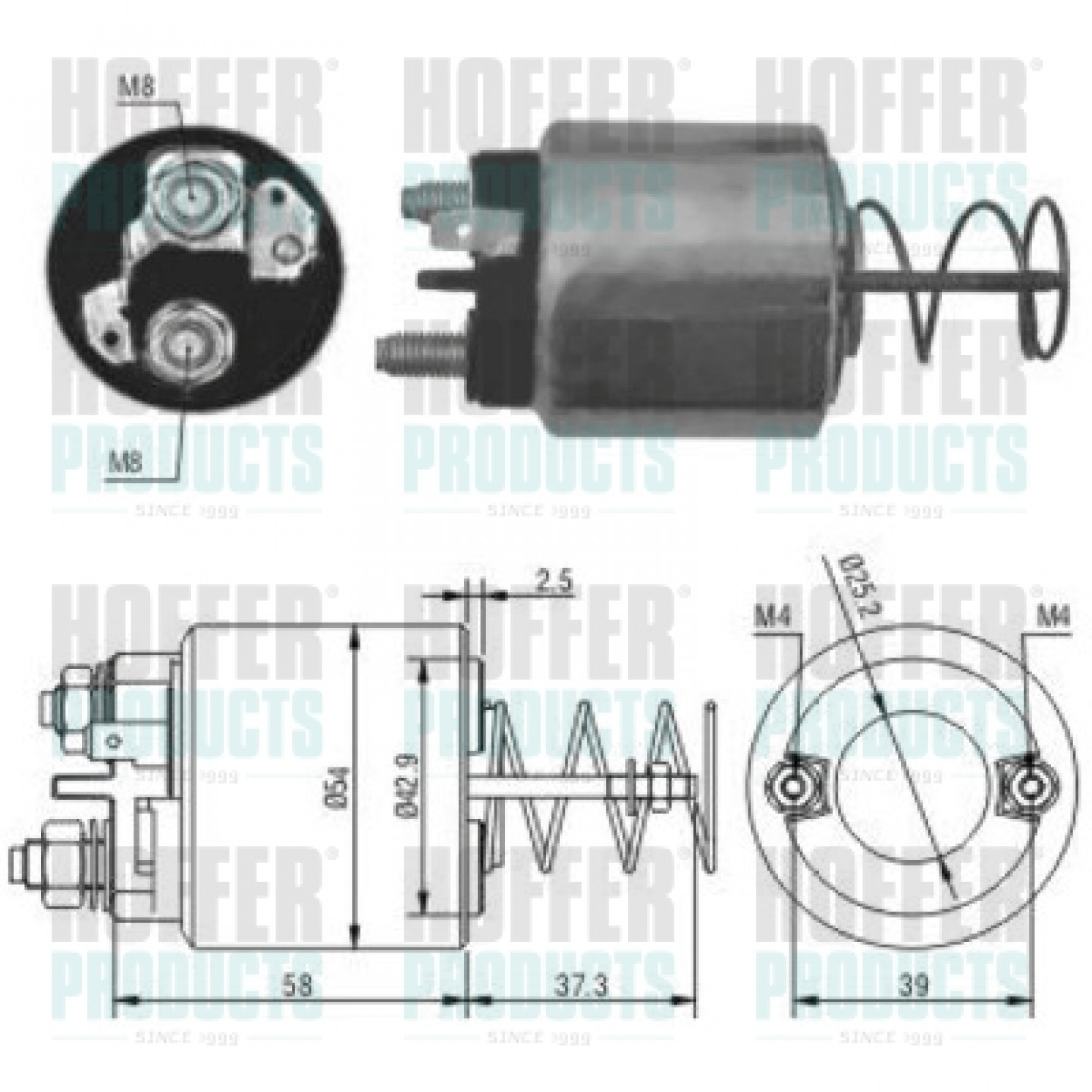 Solenoide,motor arranque HOFFER 46053