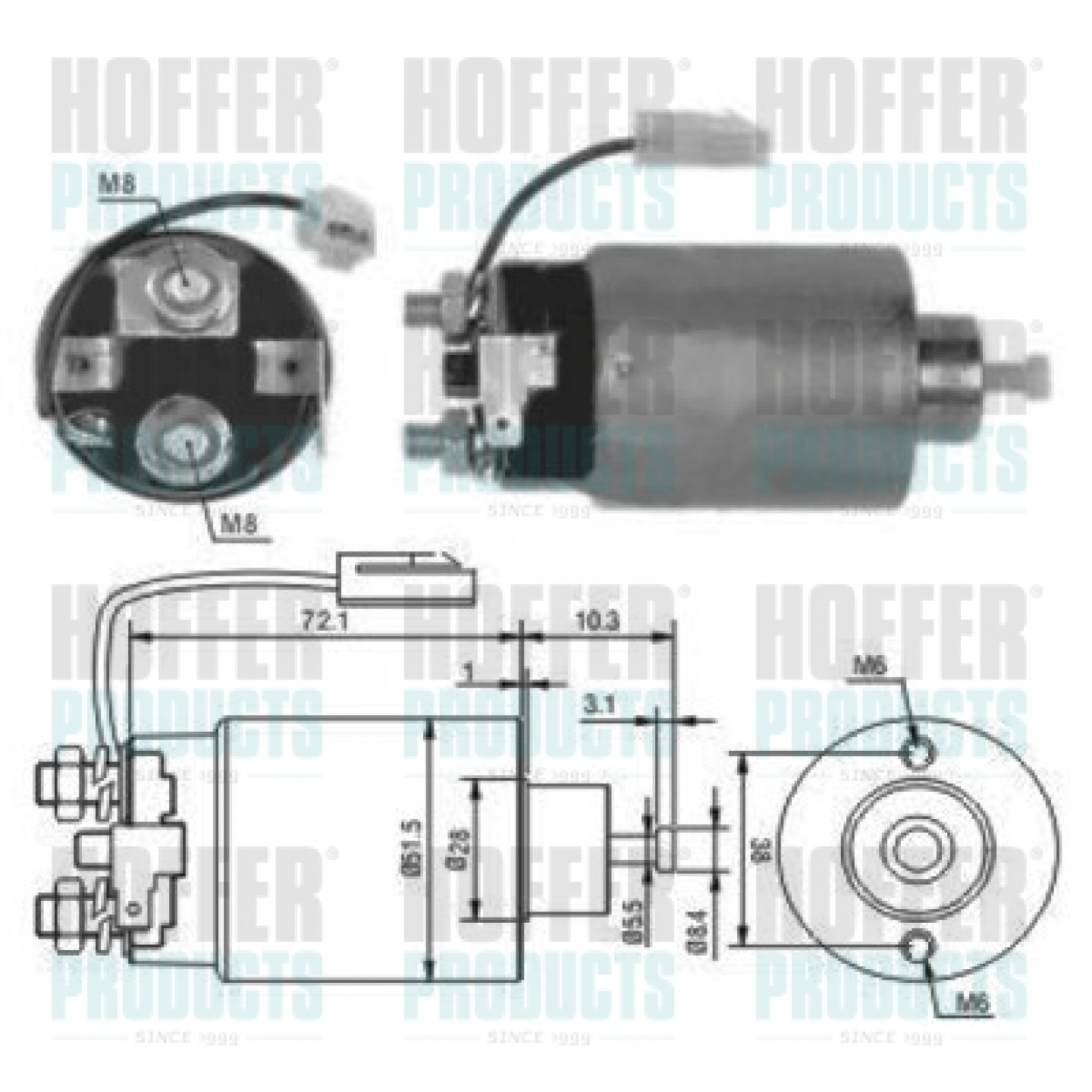 Solenoide,motor arranque HOFFER 46114