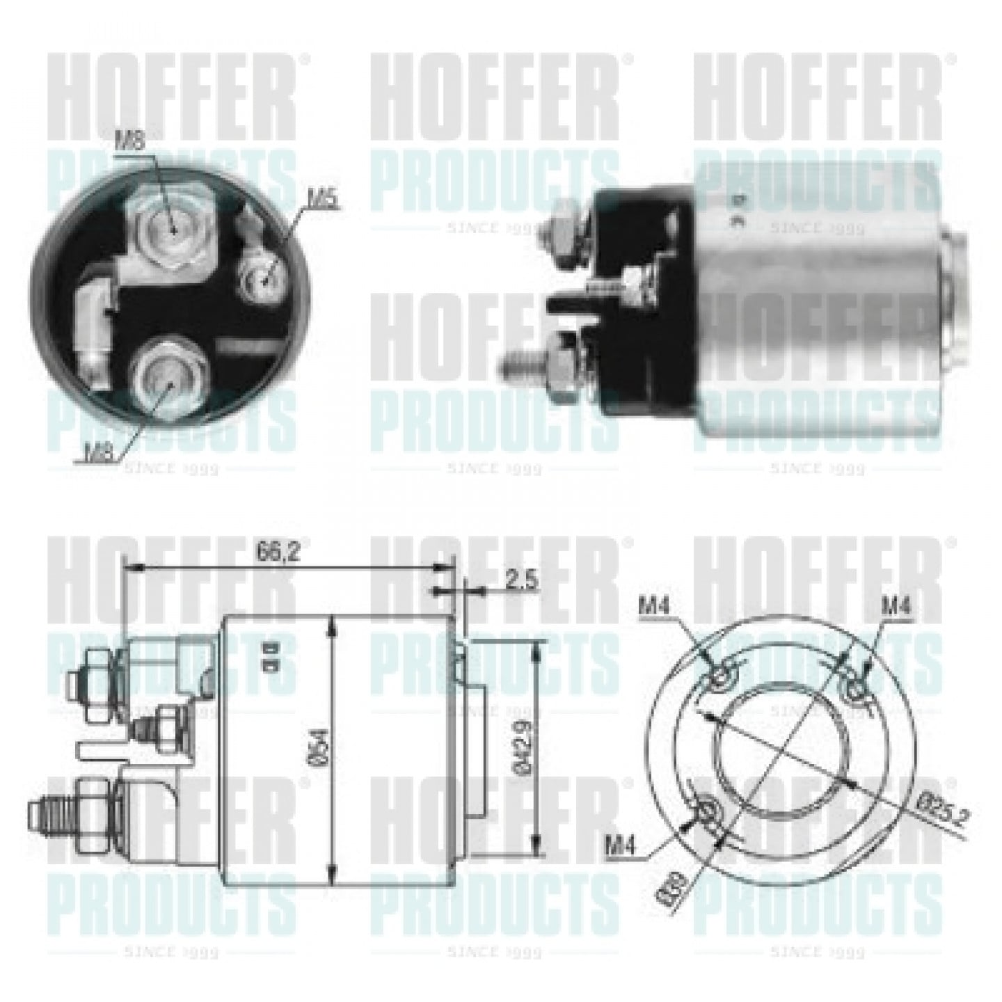 Solenoide,motor arranque HOFFER 46131