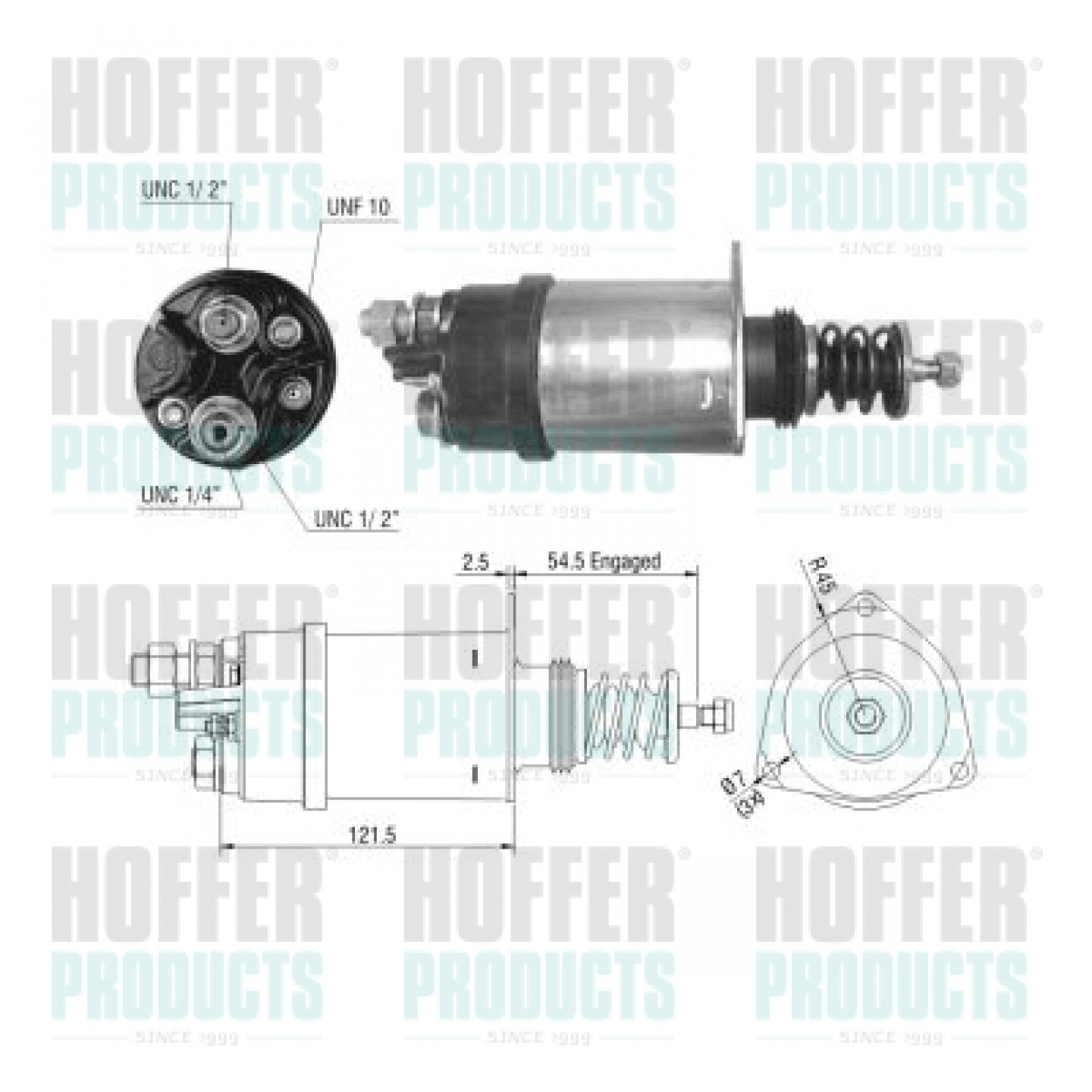 Solenoide,motor arranque HOFFER 46195