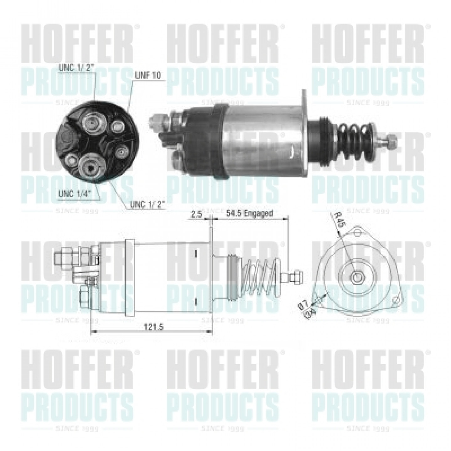 Solenoide,motor arranque HOFFER 46196