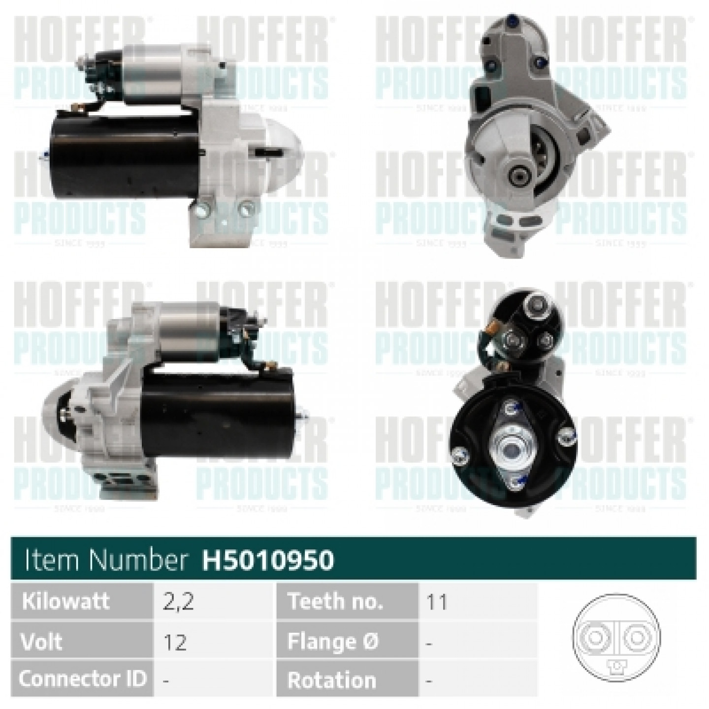 Motor de arranque HOFFER H5010950