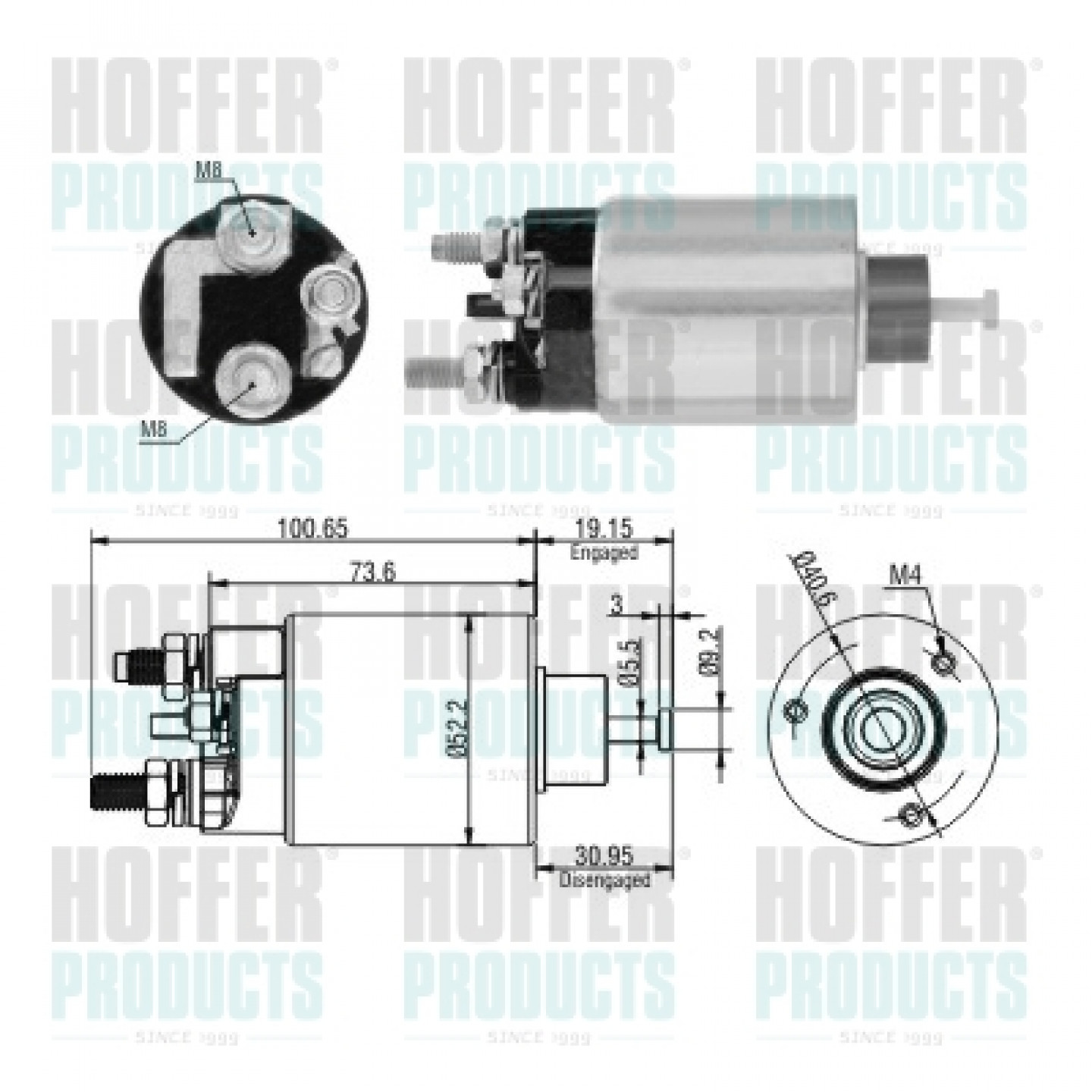 Solenoide,motor arranque HOFFER 46307
