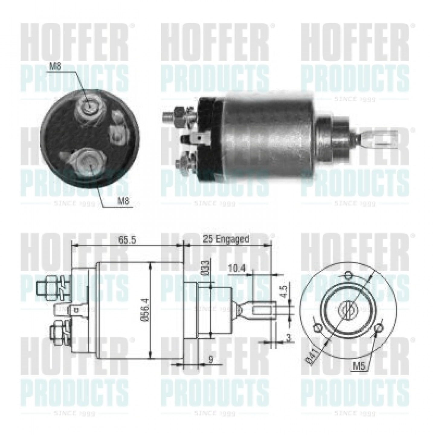 Solenoide,motor arranque HOFFER 46201