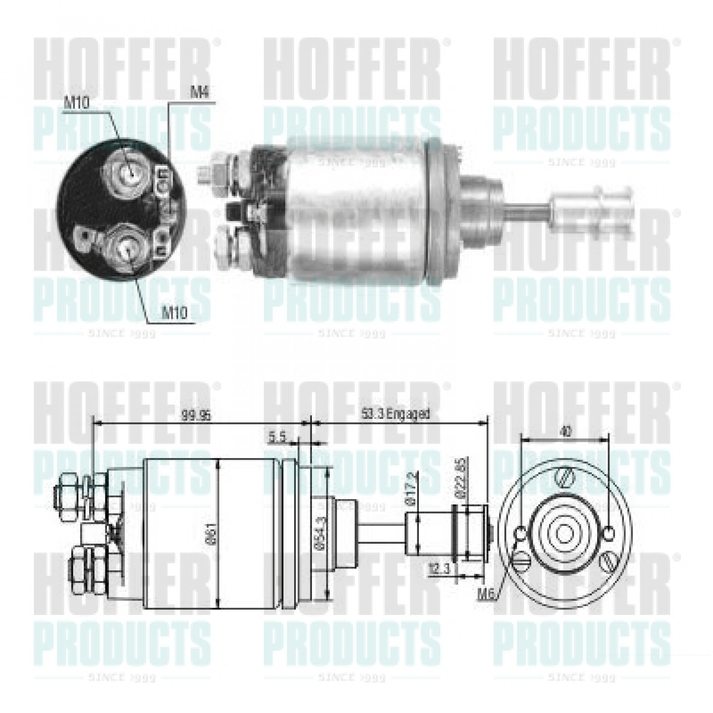 Solenoide,motor arranque HOFFER 46325