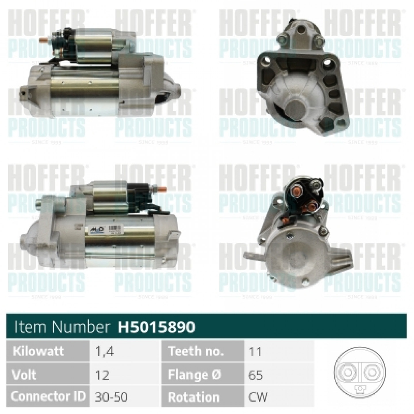 Motor de arranque HOFFER H5015890
