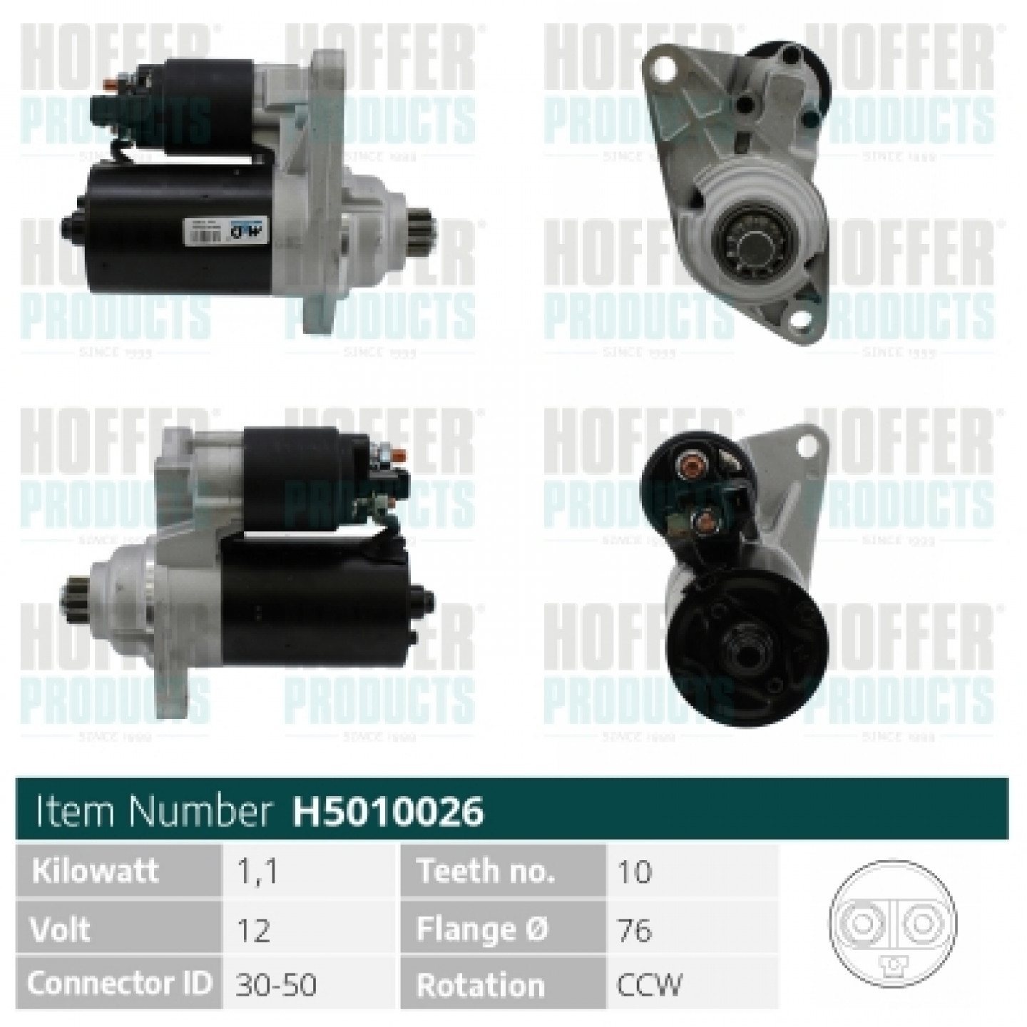 Motor de arranque HOFFER H5010026