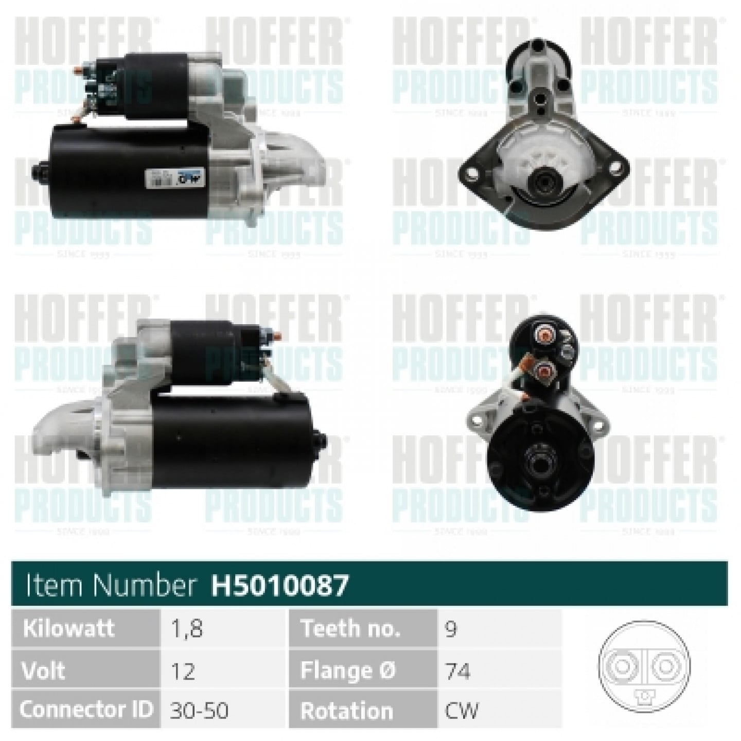 Motor de arranque HOFFER H5010087