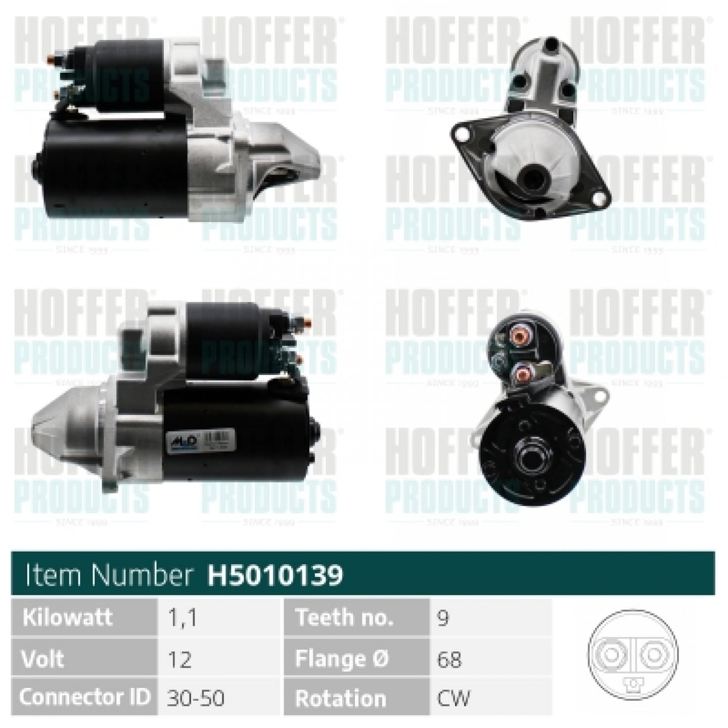 Motor de arranque HOFFER H5010139