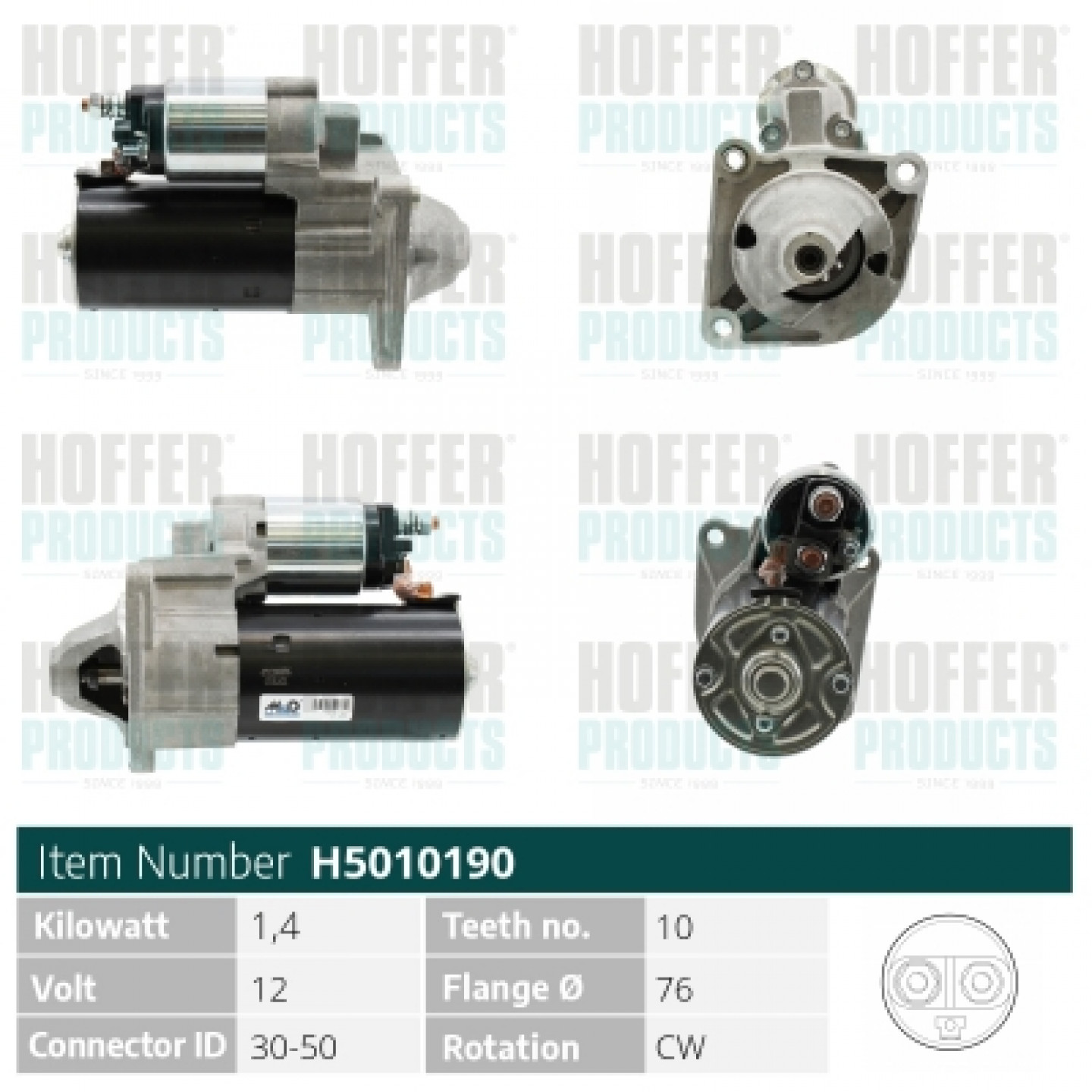 Motor de arranque HOFFER H5010190