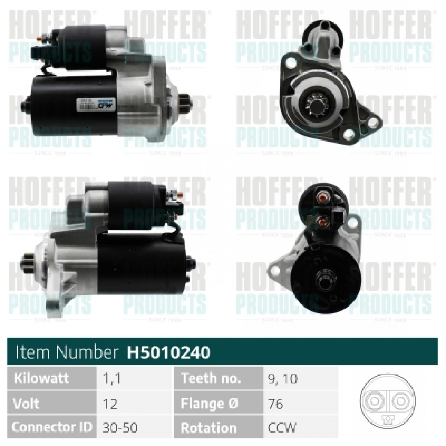 Motor de arranque HOFFER H5010240