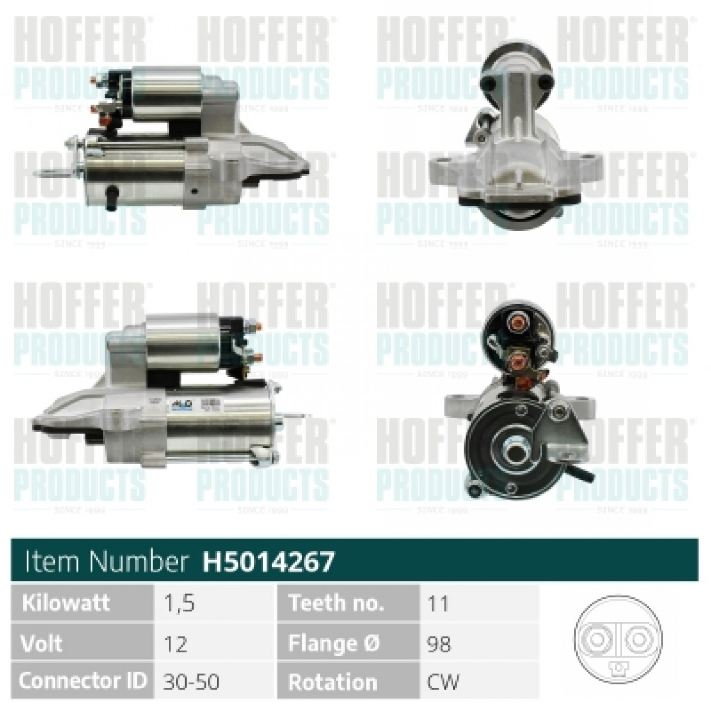 Motor de arranque HOFFER H5014267