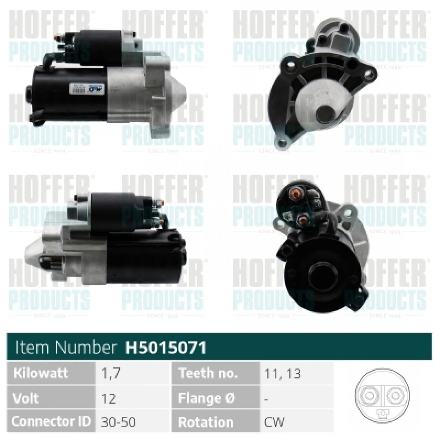 Motor de arranque HOFFER H5015071