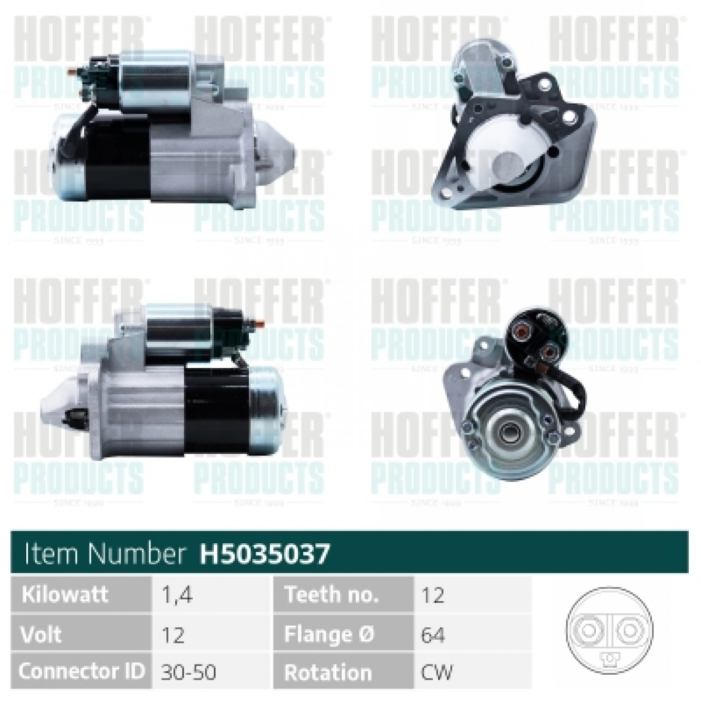 Motor de arranque HOFFER H5035037