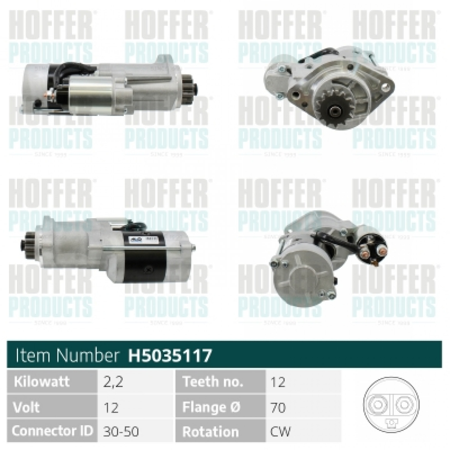 Motor de arranque HOFFER H5035117