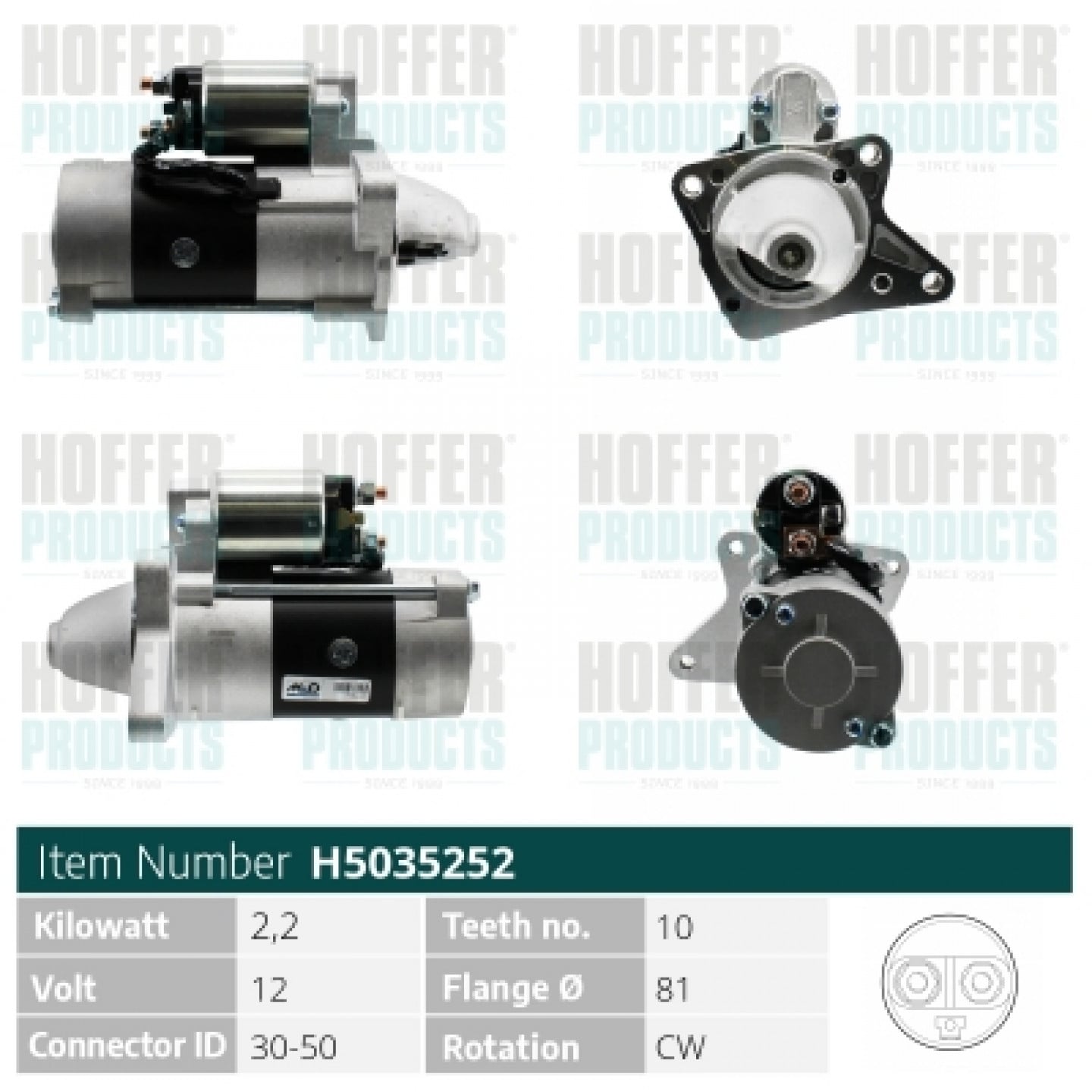 Motor de arranque HOFFER H5035252