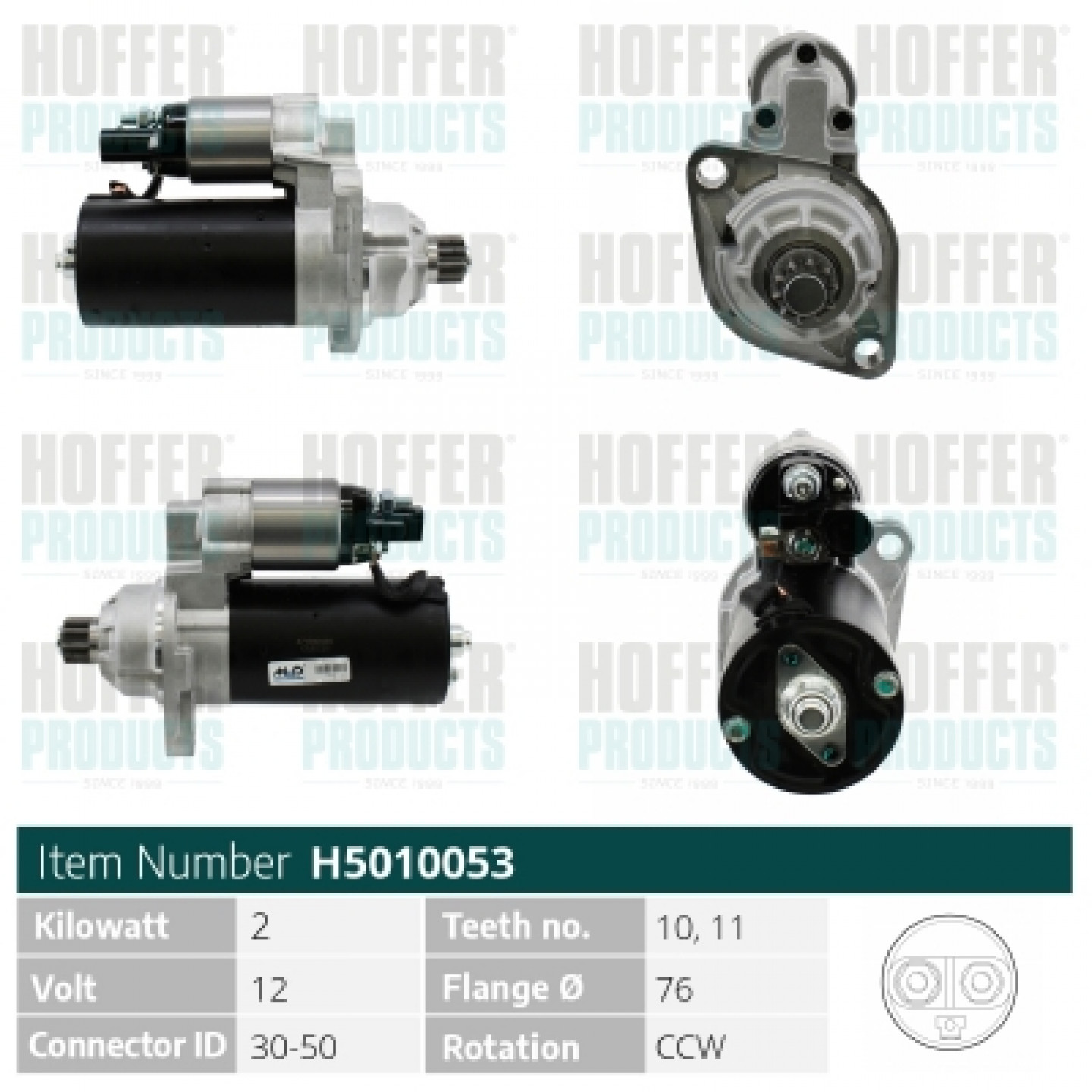 Motor de arranque HOFFER H5010053