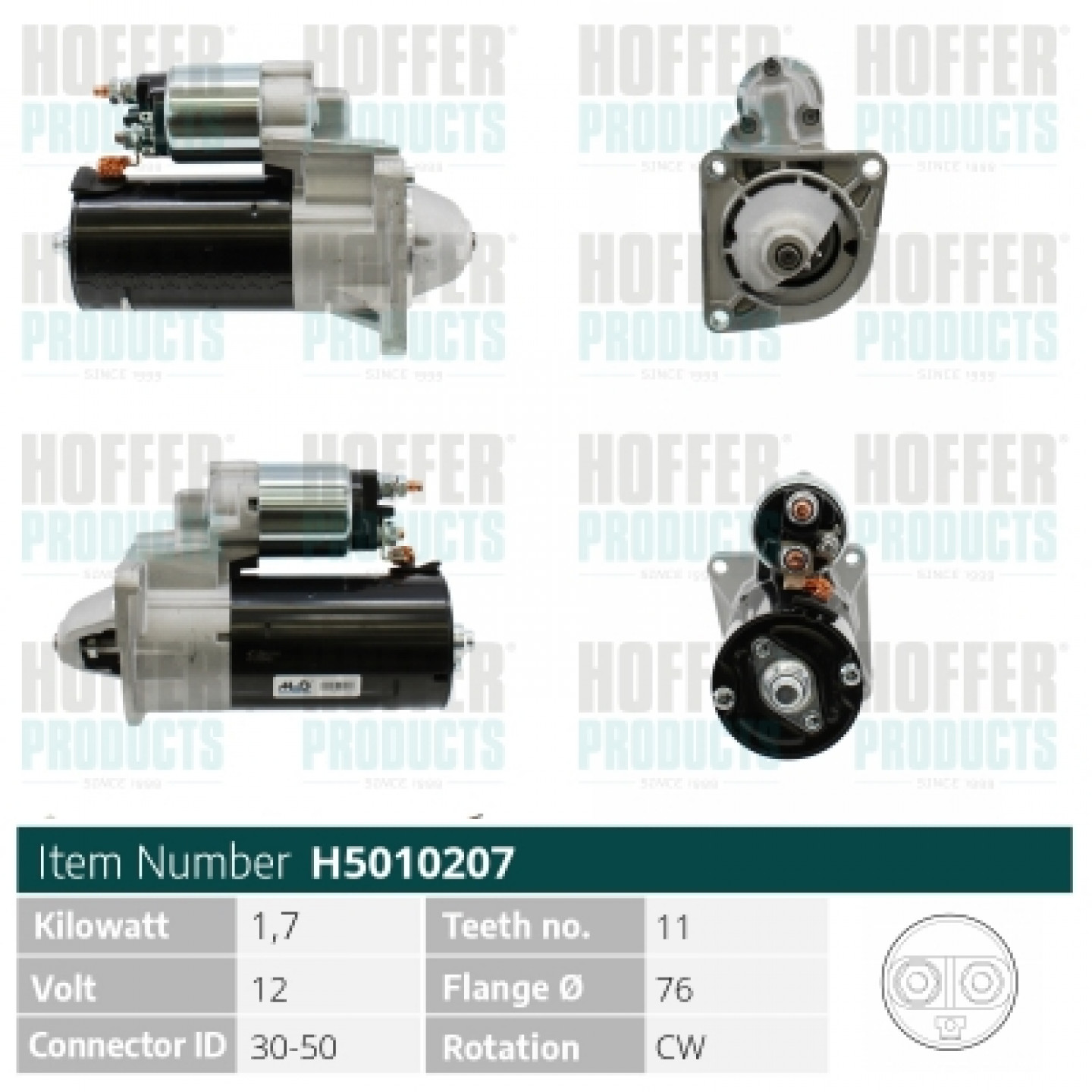 Motor de arranque HOFFER H5010207