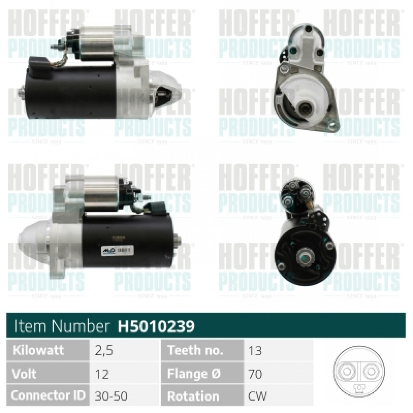 Motor de arranque HOFFER H5010239