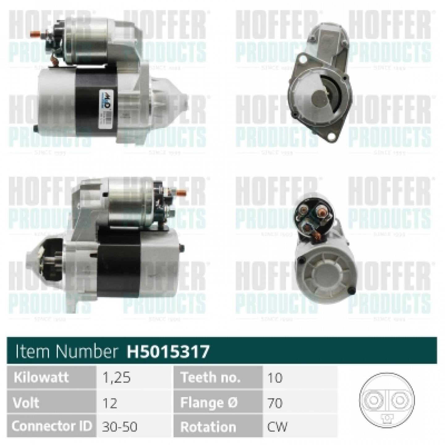 Motor de arranque HOFFER H5015317
