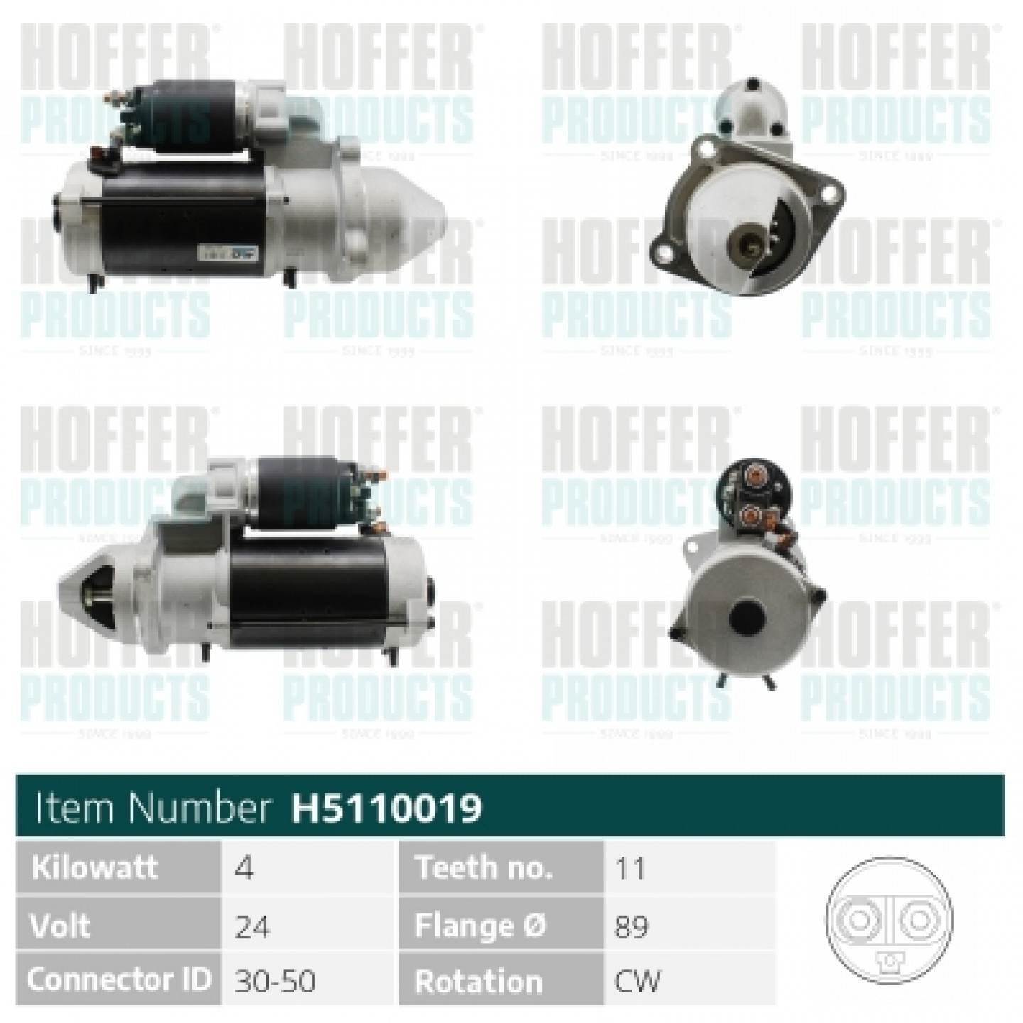 Motor de arranque HOFFER H5110019