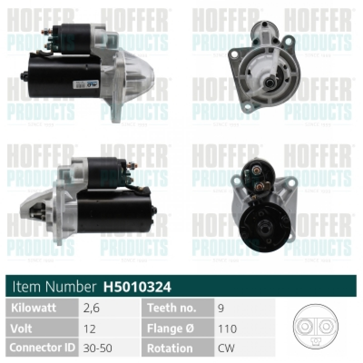 Motor de arranque HOFFER H5010324