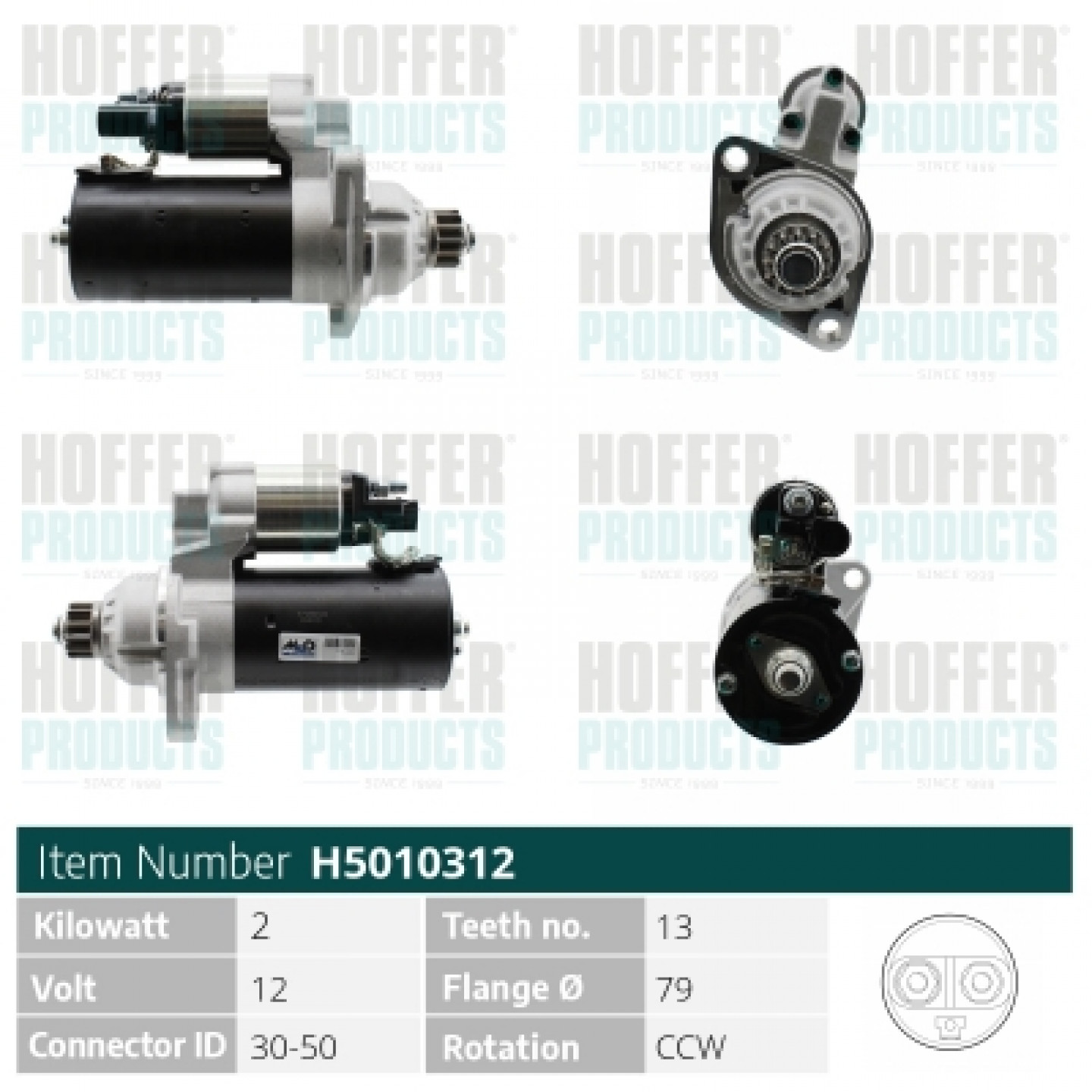 Motor de arranque HOFFER H5010312