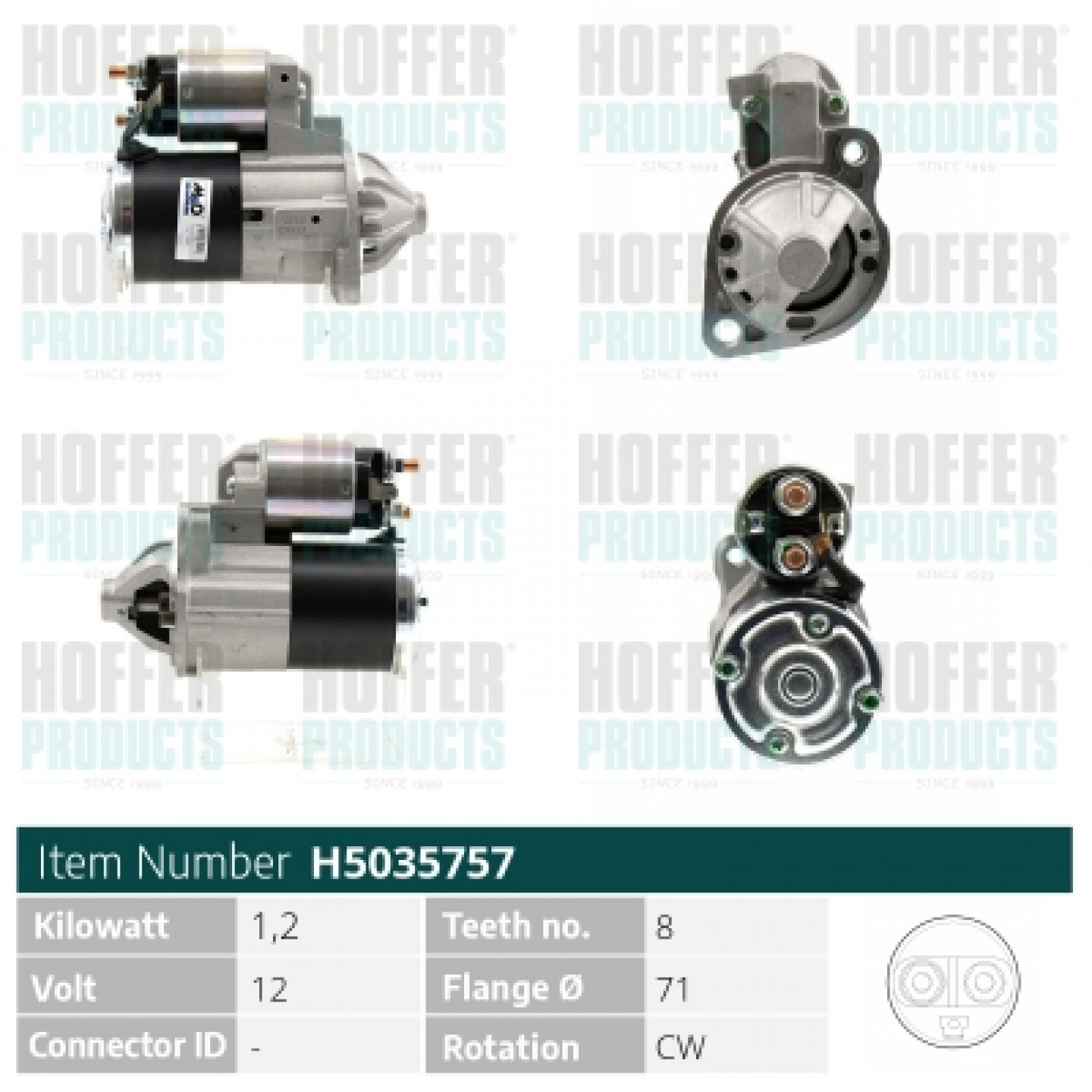 Motor de arranque HOFFER H5035757