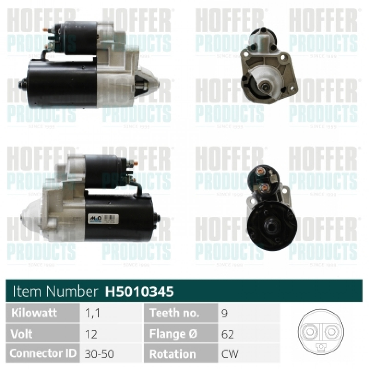 Motor de arranque HOFFER H5010345