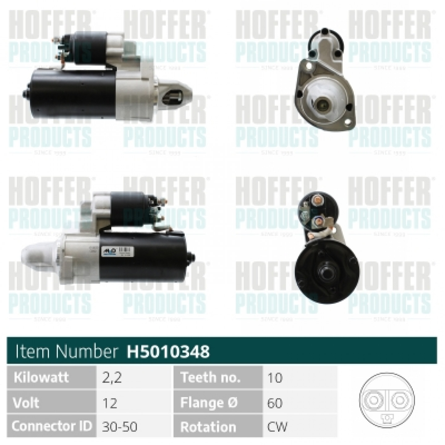 Motor de arranque HOFFER H5010348