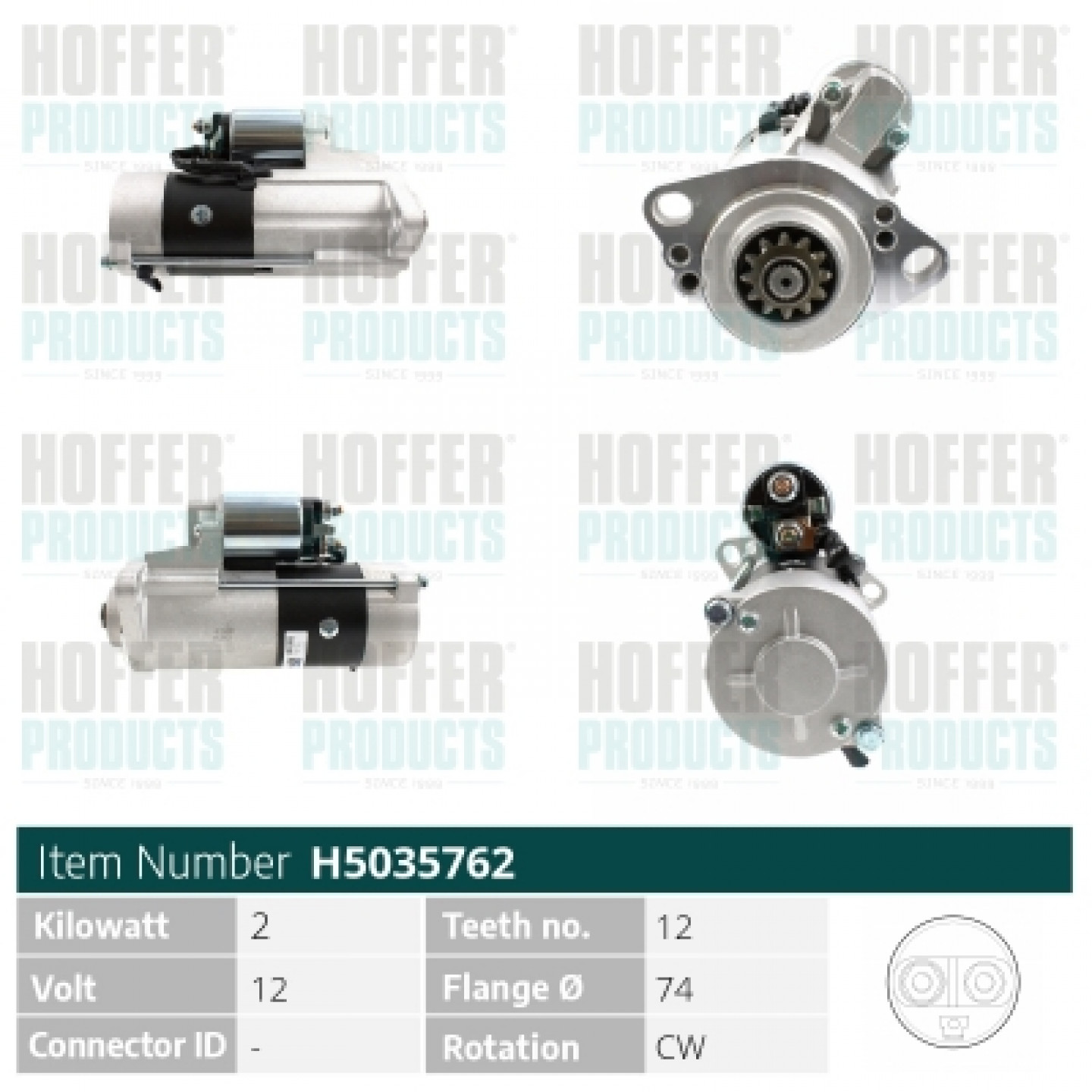 Motor de arranque HOFFER H5035762