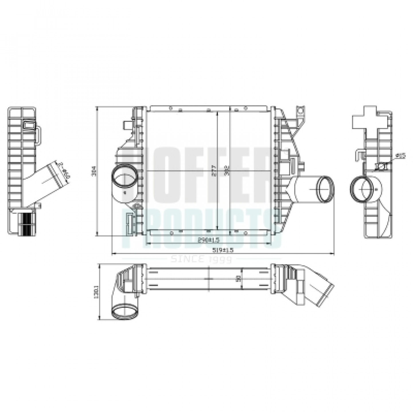 Intercooler, échangeur HOFFER 995424