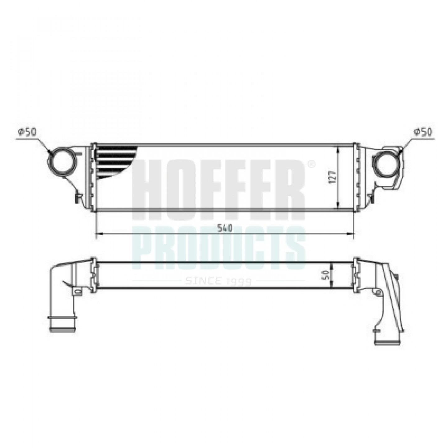 Intercooler, inlaatluchtkoeler HOFFER 995368
