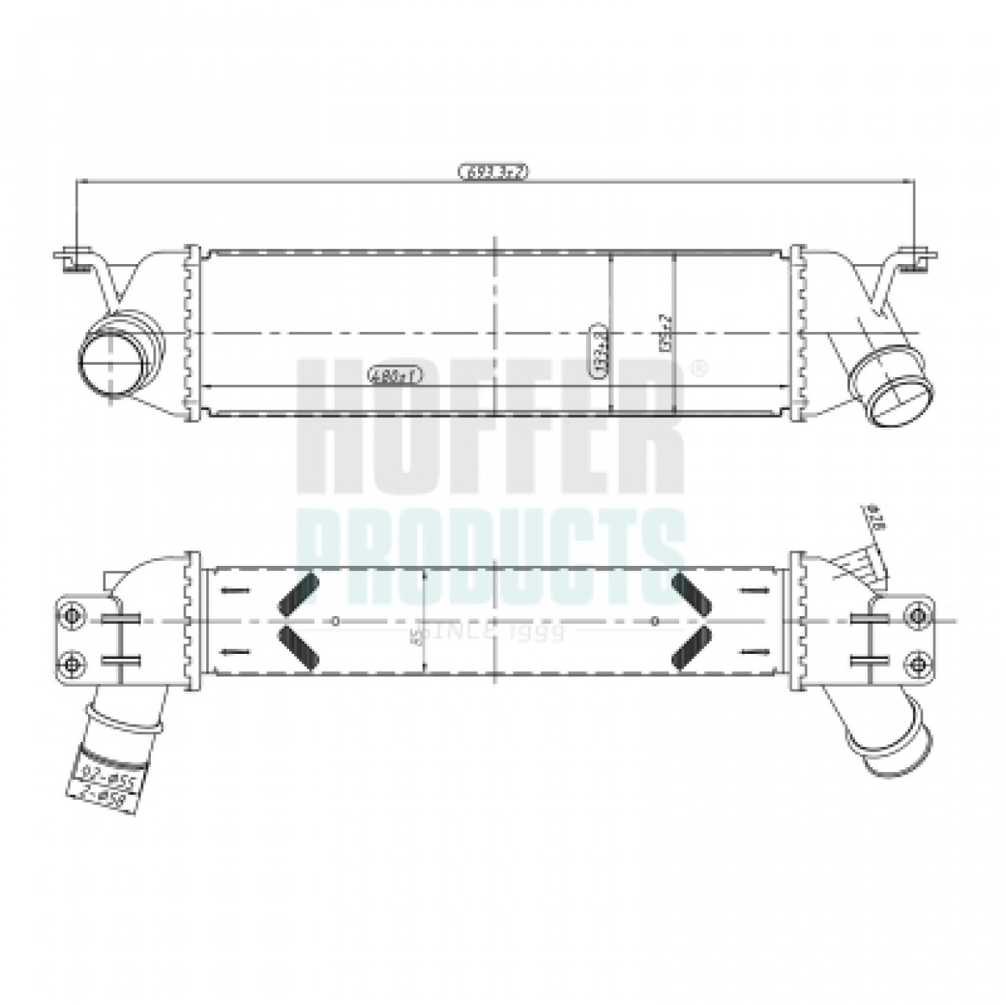 Intercooler, inlaatluchtkoeler HOFFER 995153