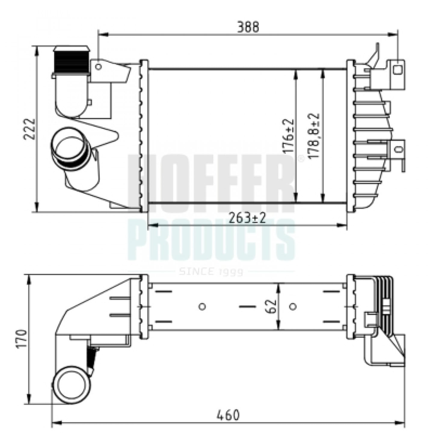 Intercooler, échangeur HOFFER 995103