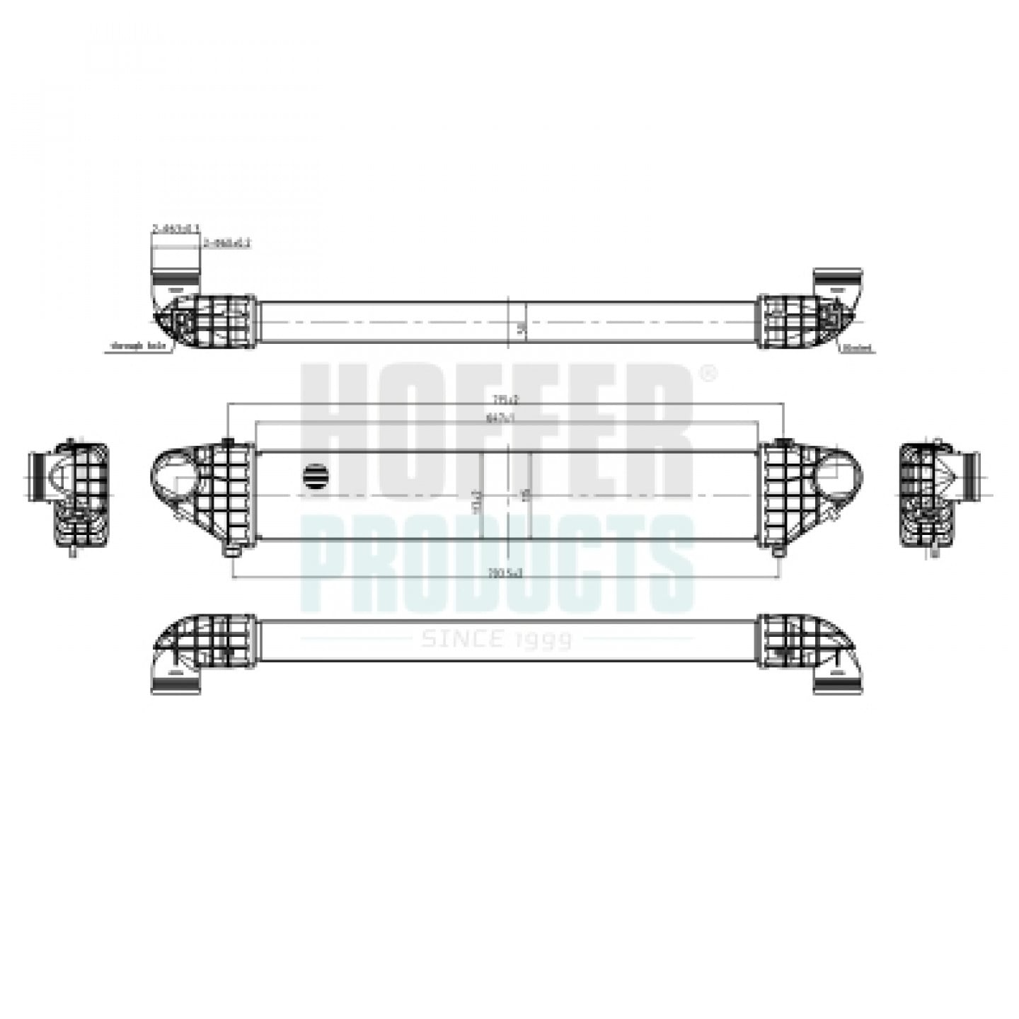 Intercooler, inlaatluchtkoeler HOFFER 995356