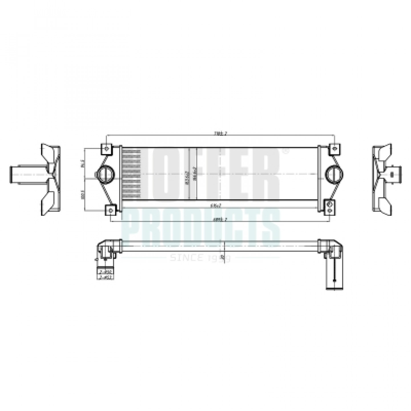Intercooler, inlaatluchtkoeler HOFFER 995310