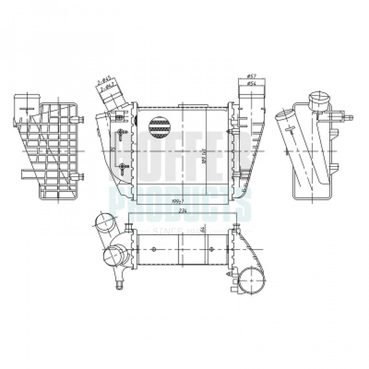 Intercooler, échangeur HOFFER 995322
